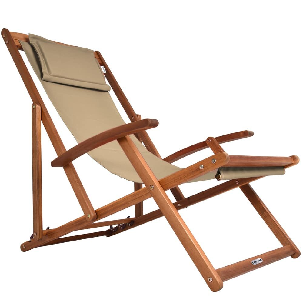 Gartenliege Creme Akazienholz 94x60x94cm