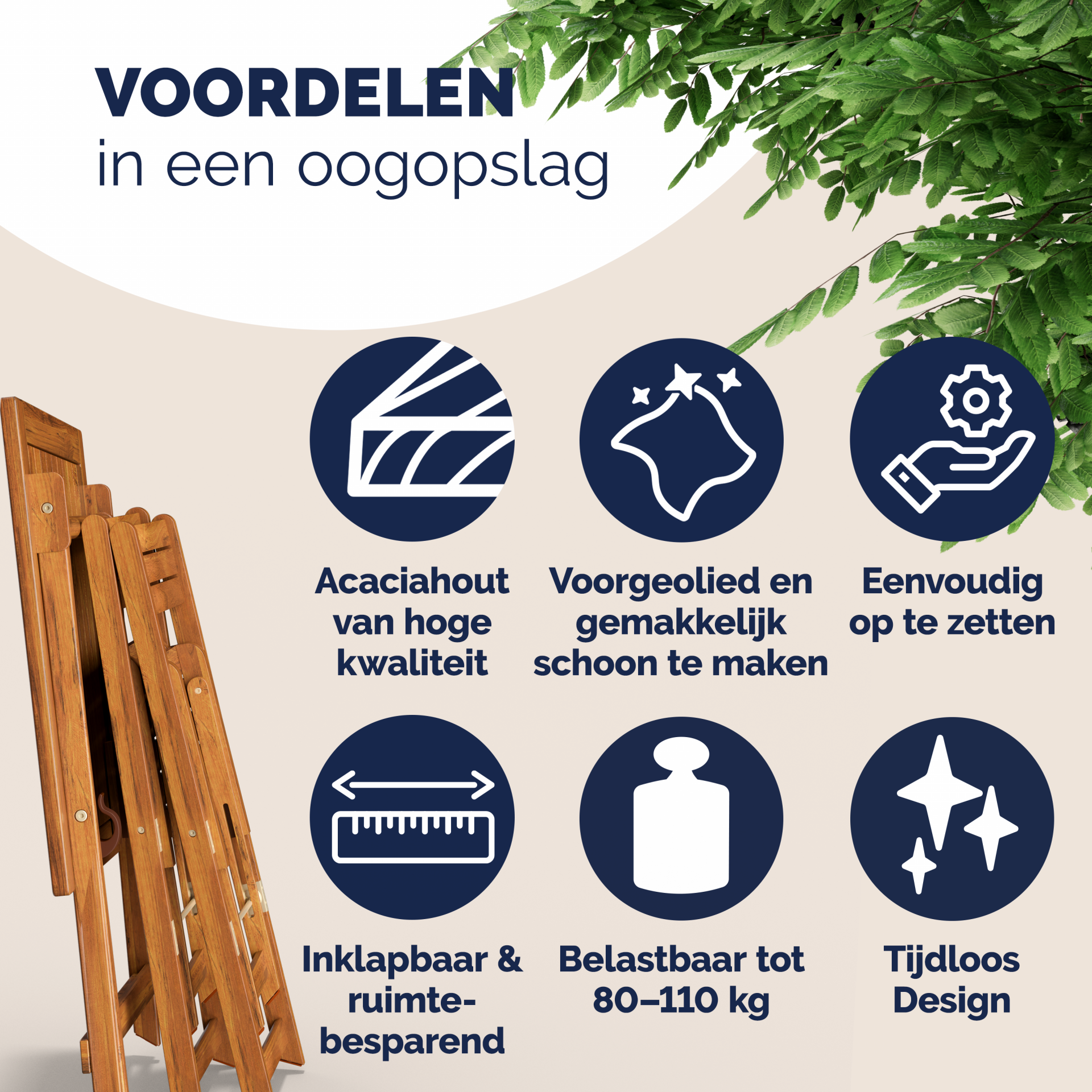Garten-Sitzgruppe 3-tlg Akazienholz klappbar