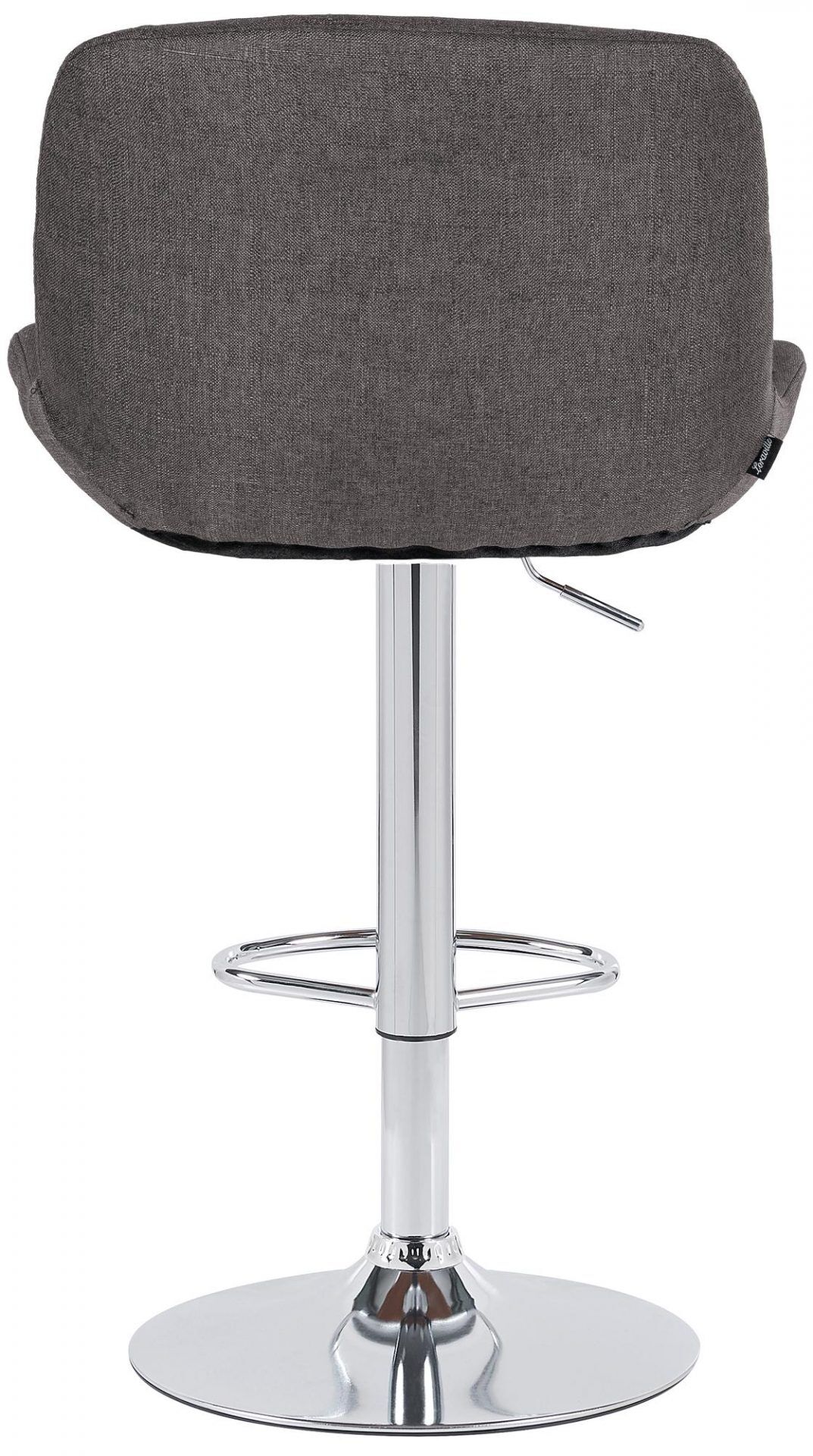 2er Set Barhocker Solon Chrom Stoff, dunkelgrau