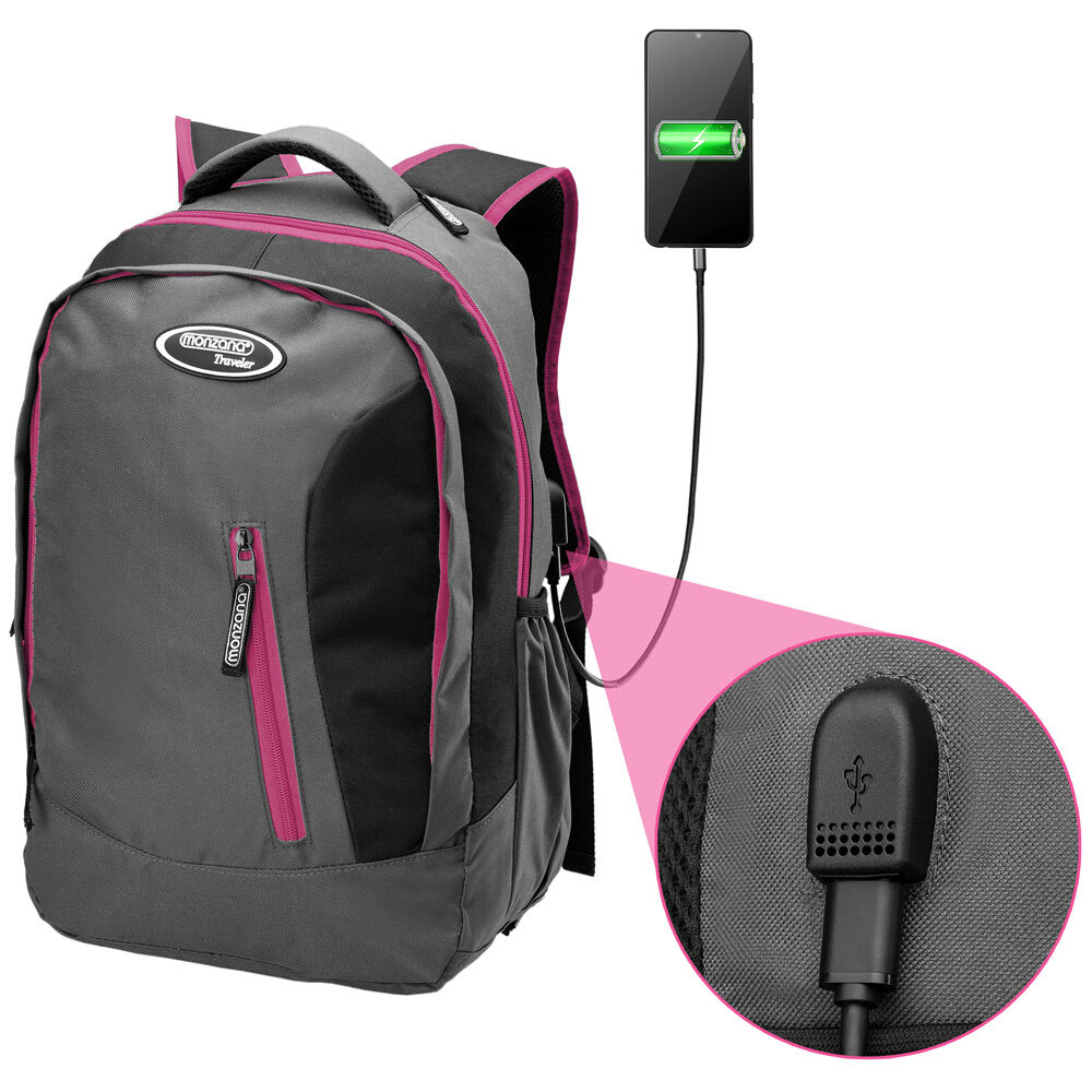 Sportrucksack Grau/Pink 34L