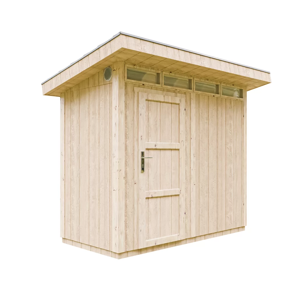 Pultdach Gartenhaus Norge mit LP® SmartSide® M901 – 250 x 118 cm – 3 m2