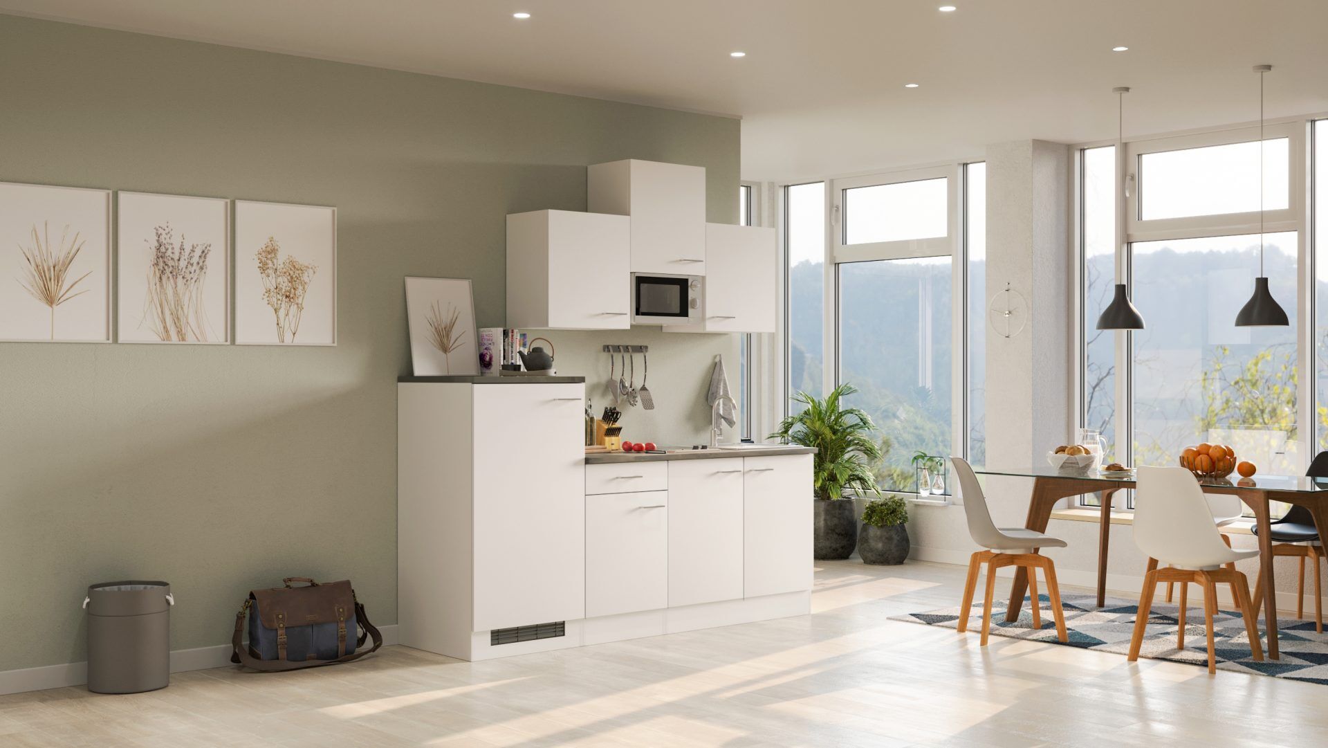 Singleküche LUCCA 210 cm mit E-Geräten