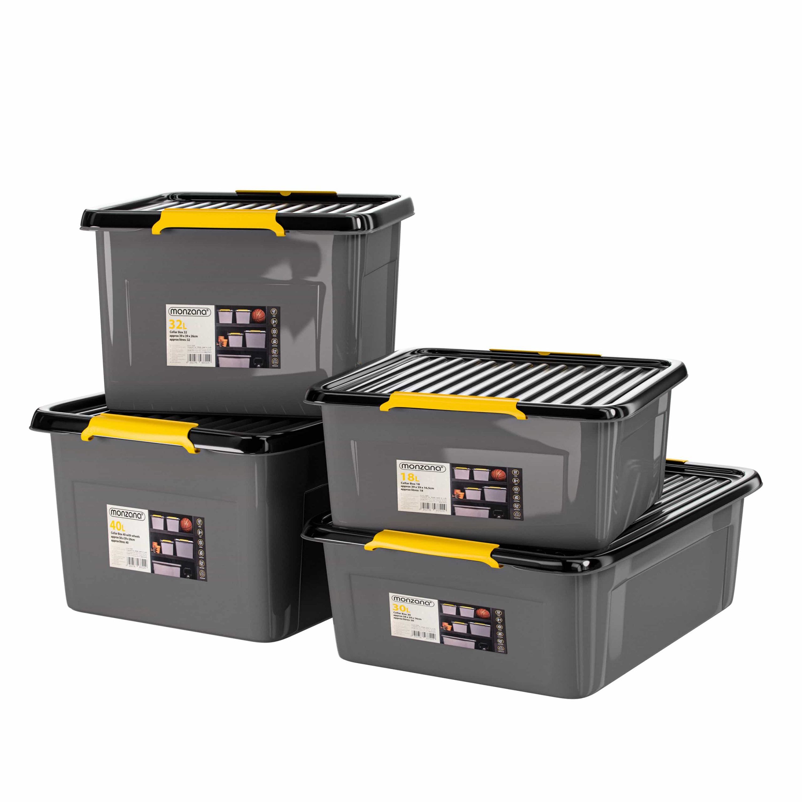 Aufbewahrungsbox Grau/Anthrazit 39x39x26cm stapelbar