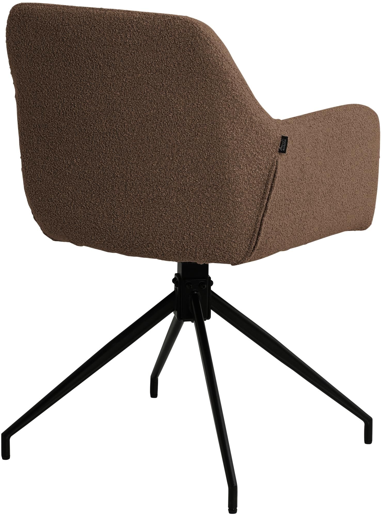 Esszimmerstuhl Merlinda Stoff Teddy, braun