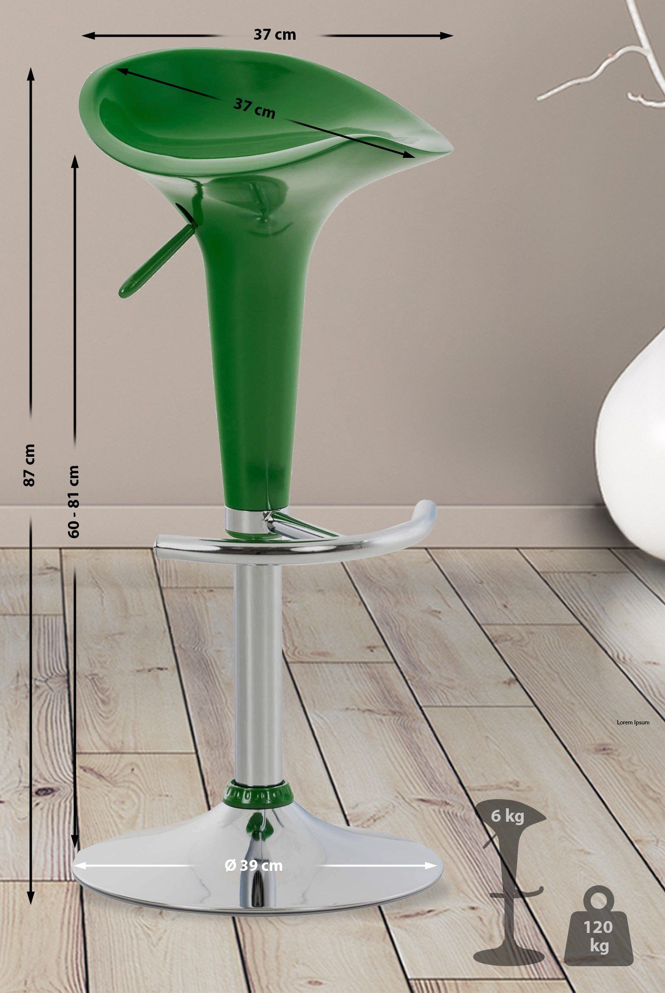 Barhocker Saddle, grün
