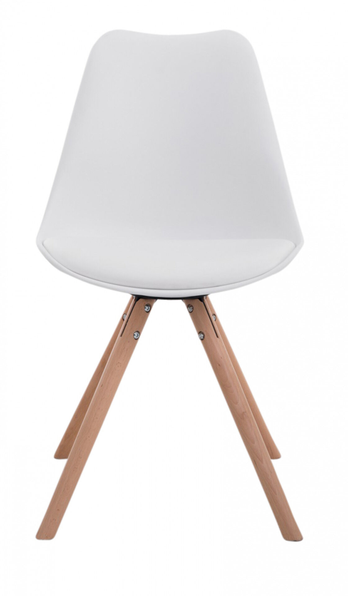 4er Set Stühle Toulouse Kunstleder Rund natura, weiß