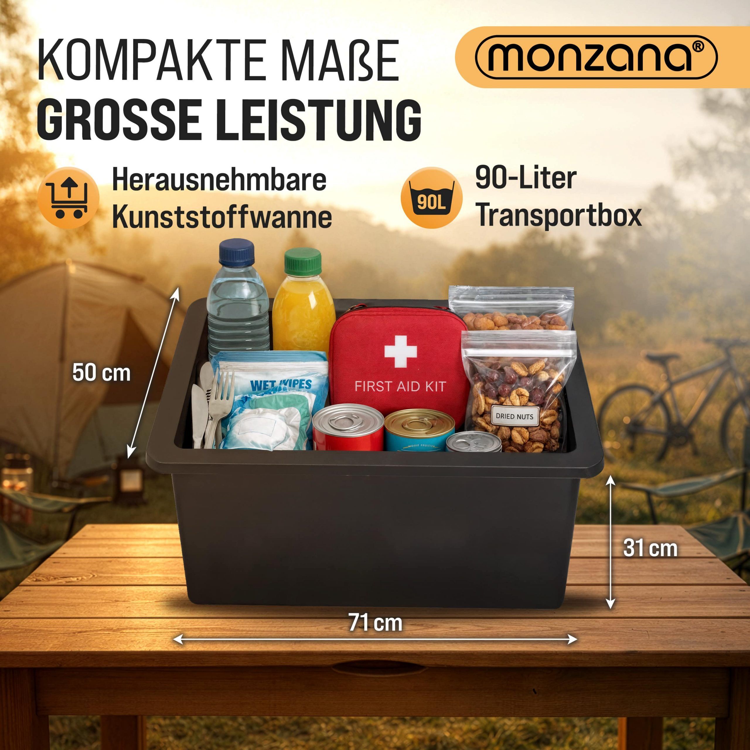 Fahrradanhänger Schwarz 90L inkl Kupplung