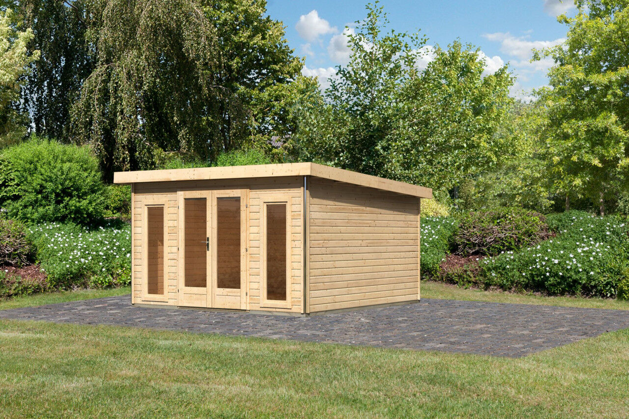 Karibu Pultdach Gartenhaus Radeburg 3 naturbelassen natur