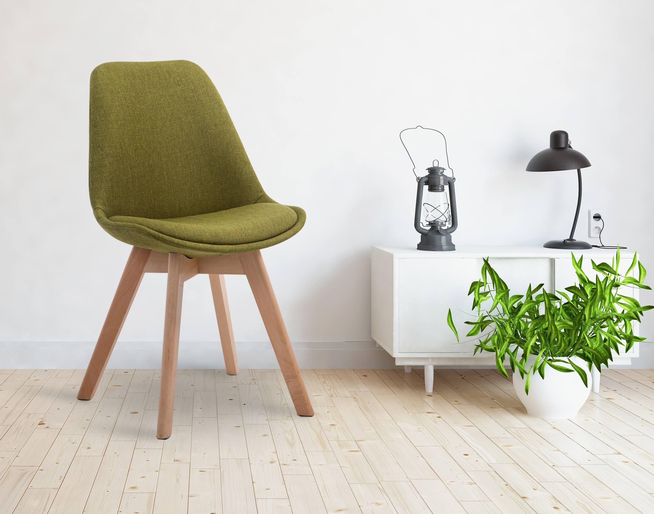 Besucherstuhl Borneo V2 Natura Stoff, grün