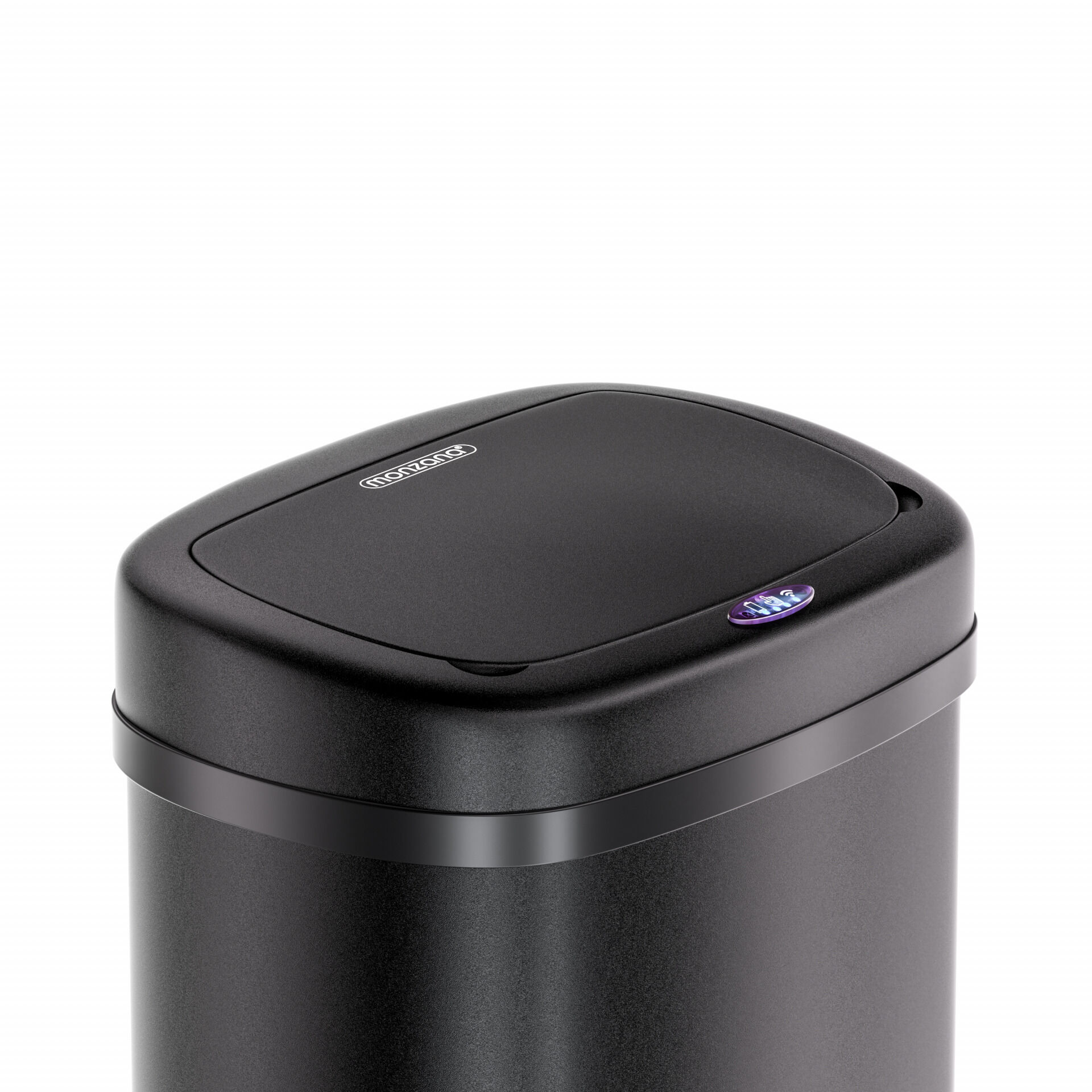 Sensor Mülleimer Edelstahl Schwarz 50L