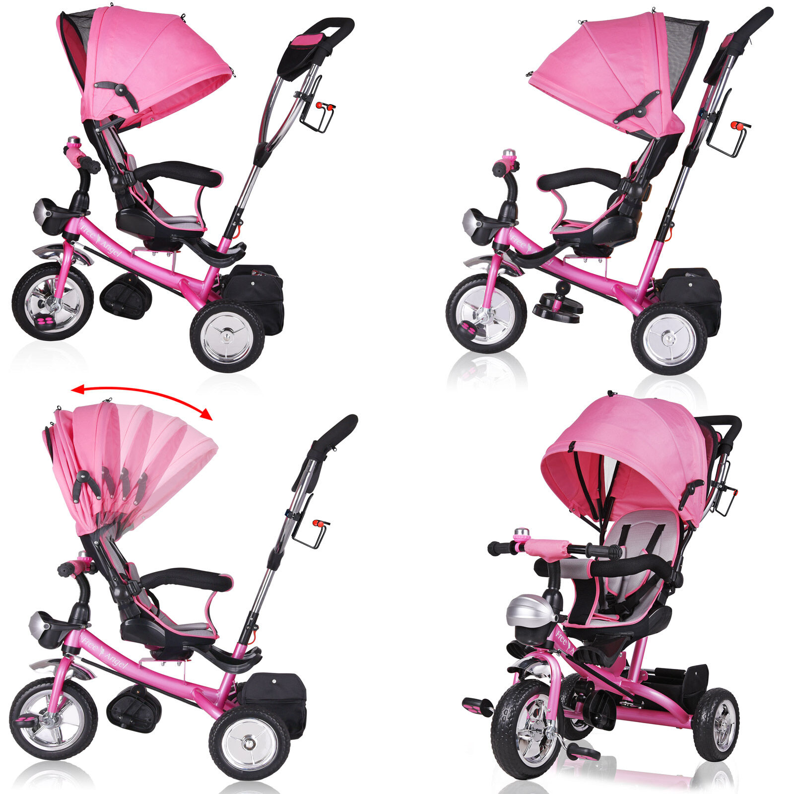 Multifunktionales Kinderdreirad Pink