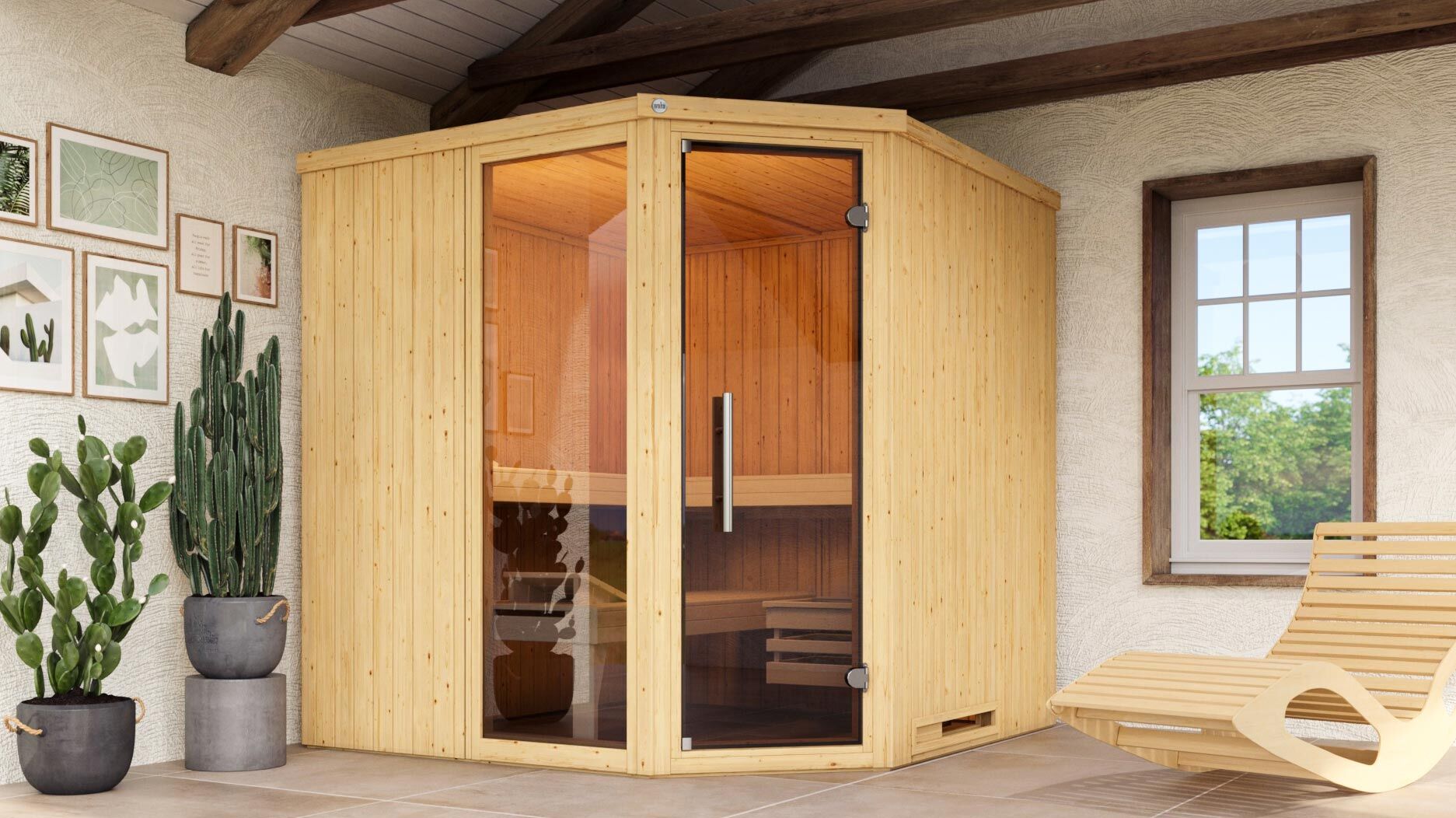 weka Elementsauna VARBERG 3F, ohne Ofen, ohne Beleuchtung