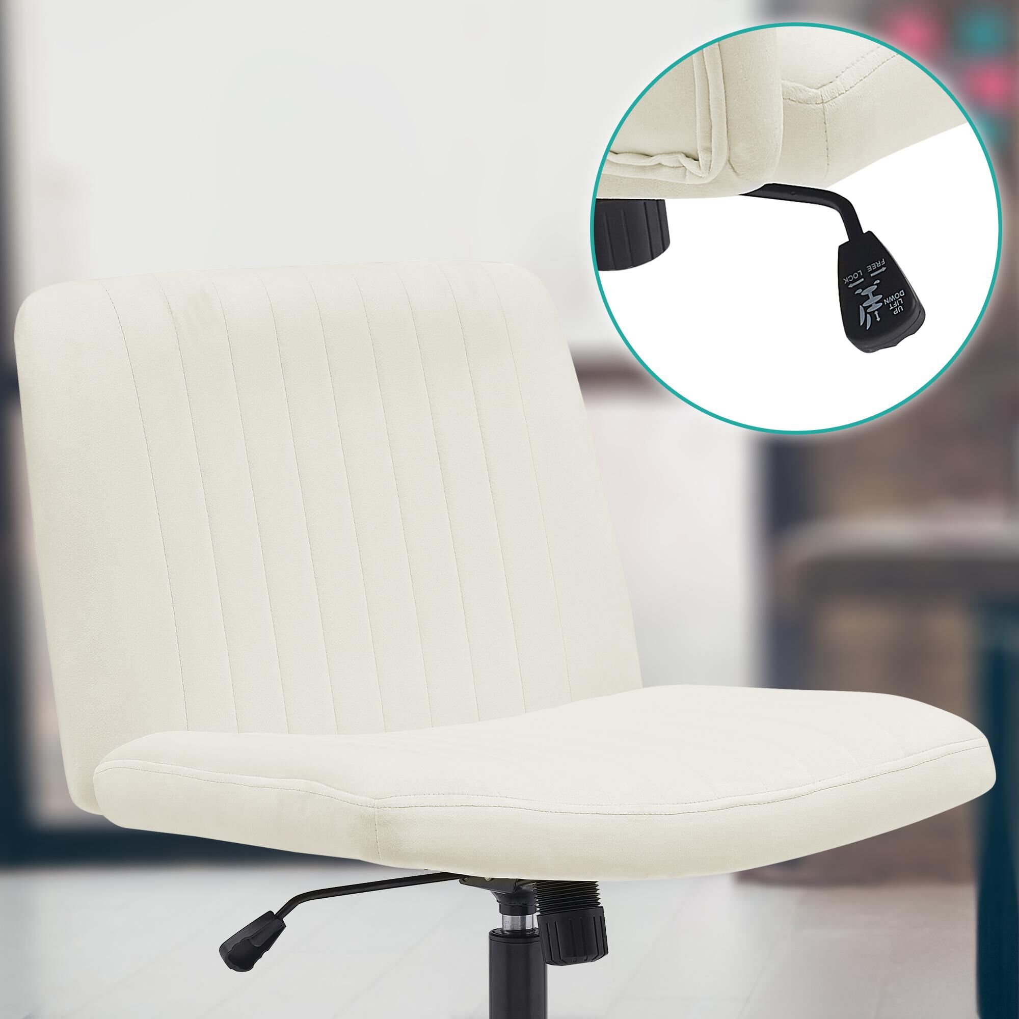 Bürostuhl Kingman Samt, creme