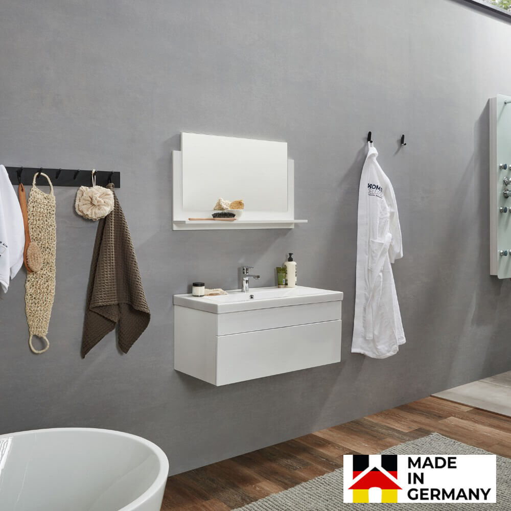 Badmöbel Komplettset WANGEROOGE BIG M - Weiß Made in Germany