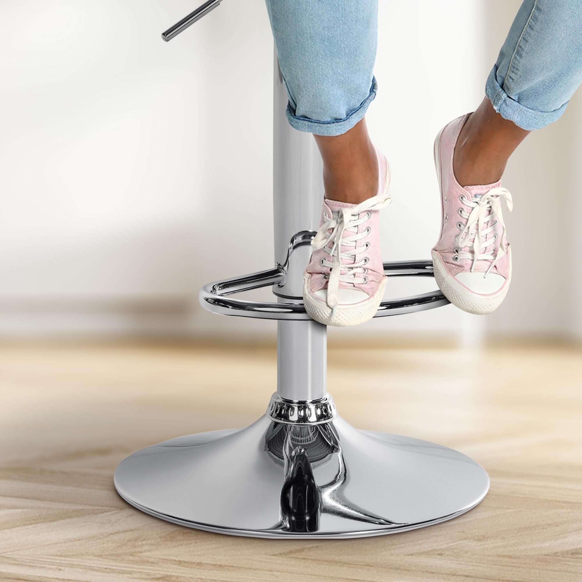 Barhocker Olinda Samt chrom, braun