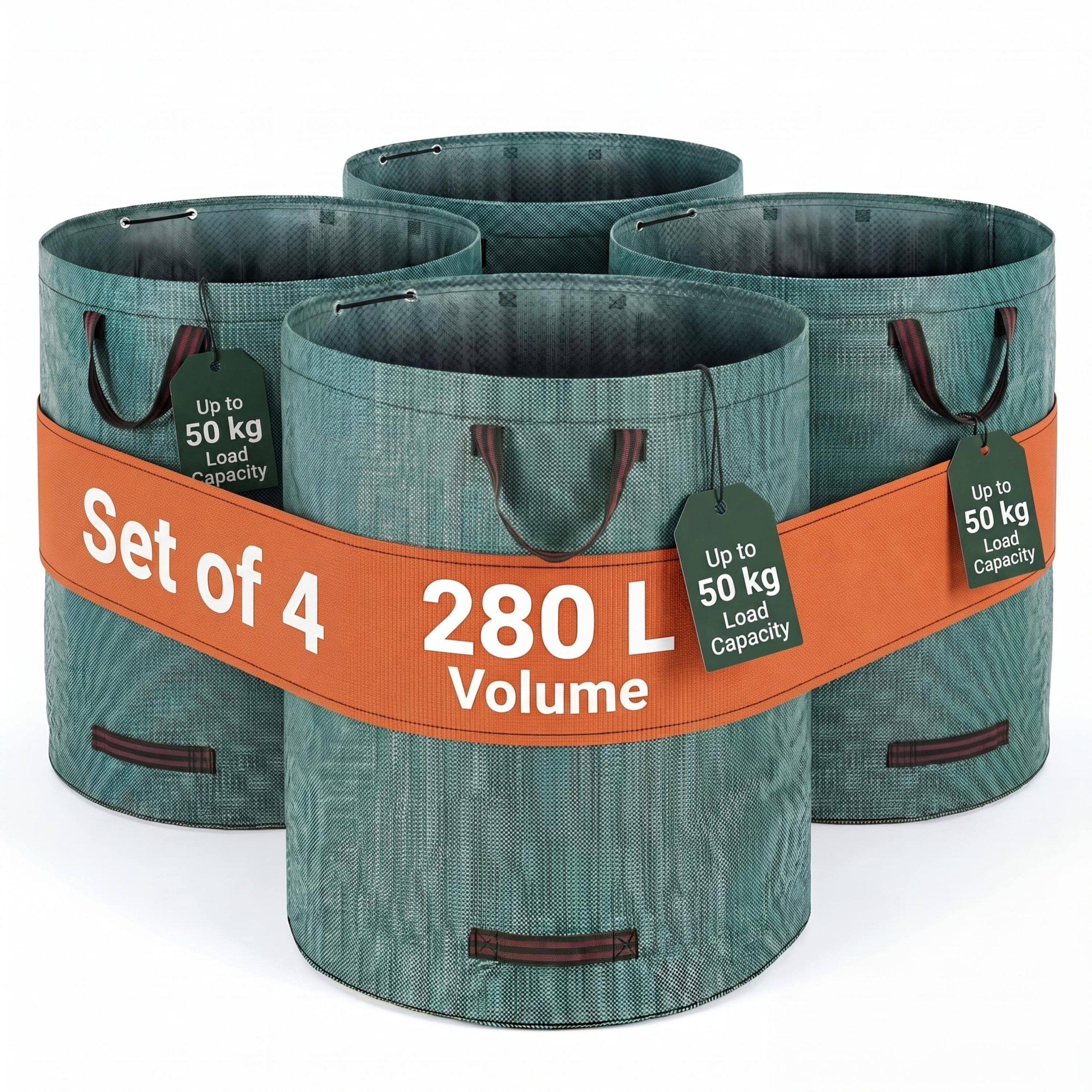 Gartenabfallsack 4er-Set Grün je 280 Liter