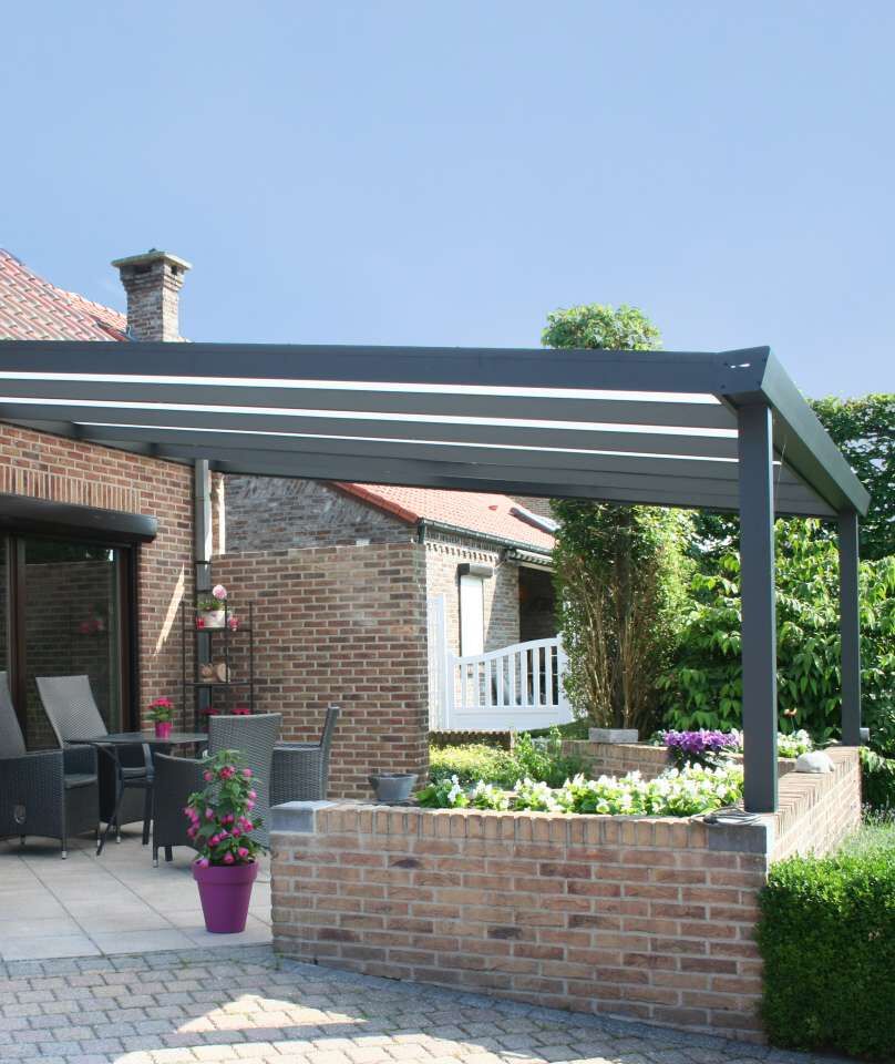 Terrassenüberdachung anthrazit 5x3 m mit Polycarbonat klar