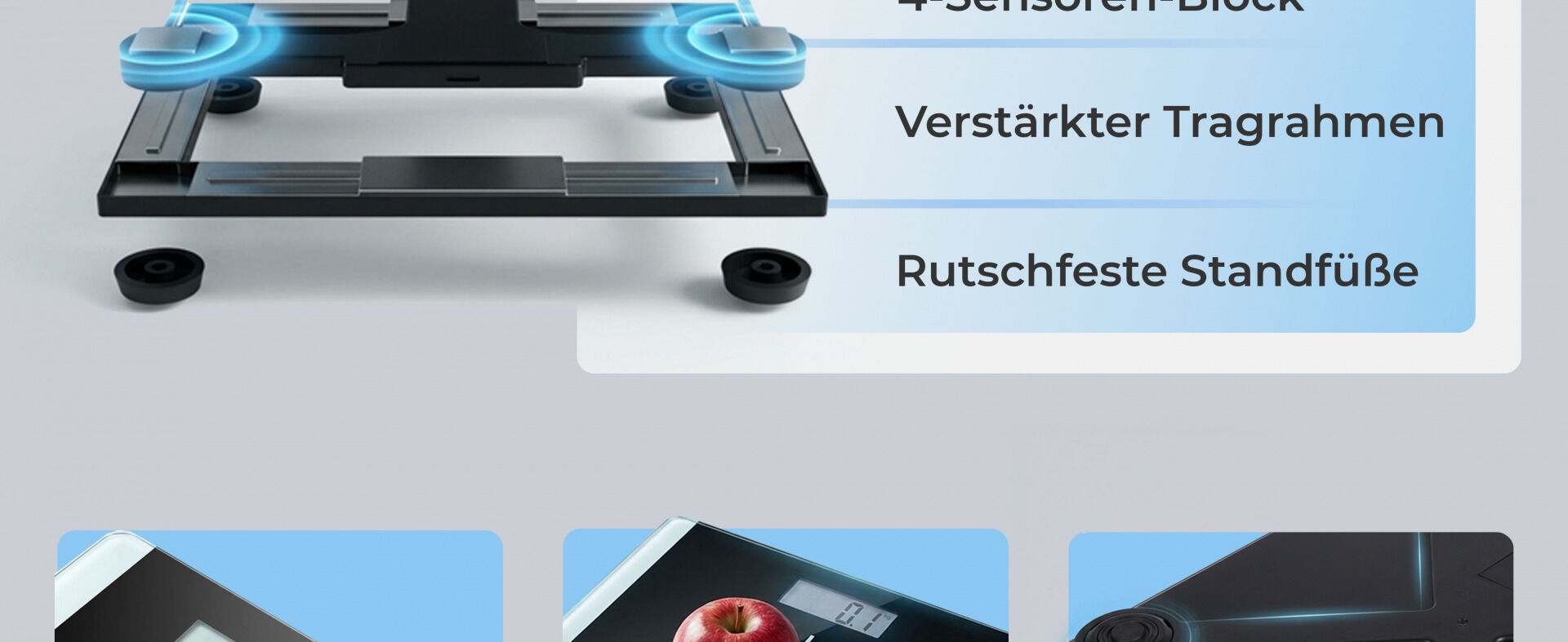 Digitale Personenwaage mit DMS-Sensorsystem - LCD Display