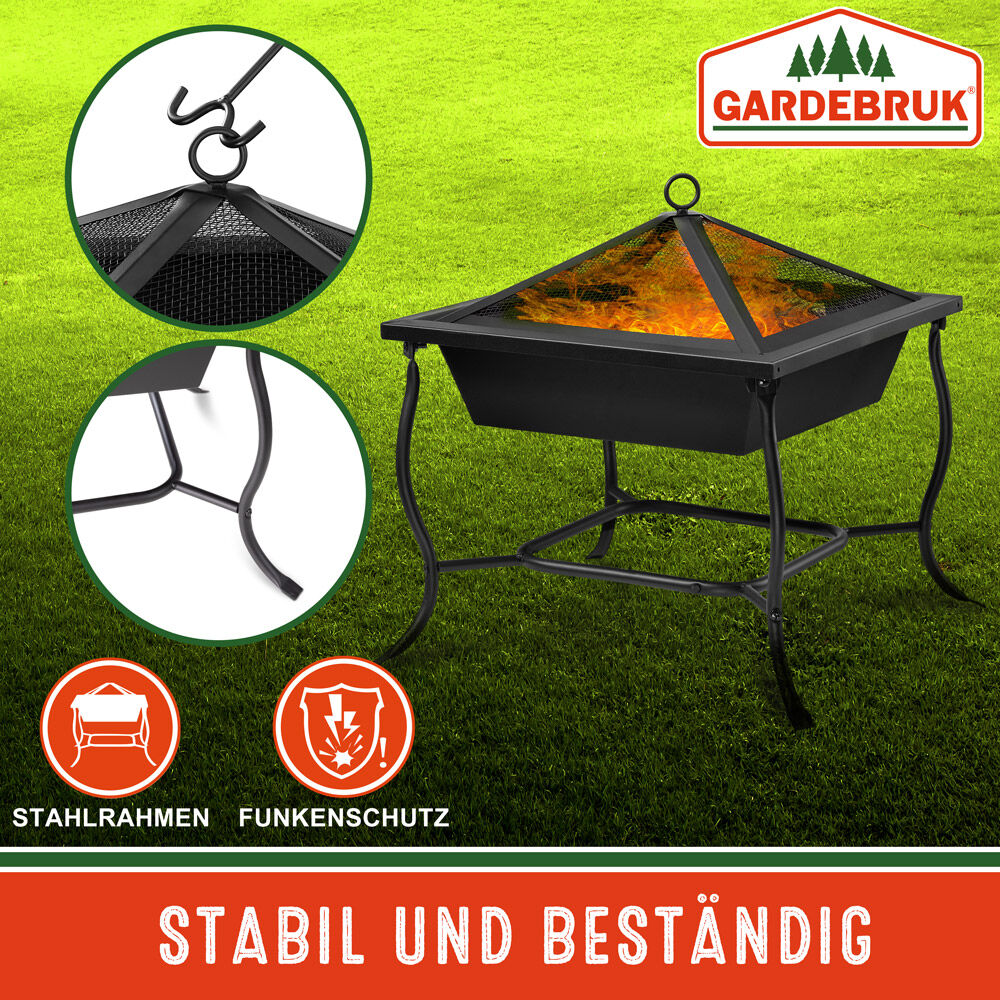 Feuerschale Stahl 45x45x31/45cm