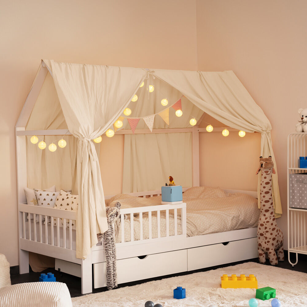 Kinderbett Deko Set VELINDO Creme