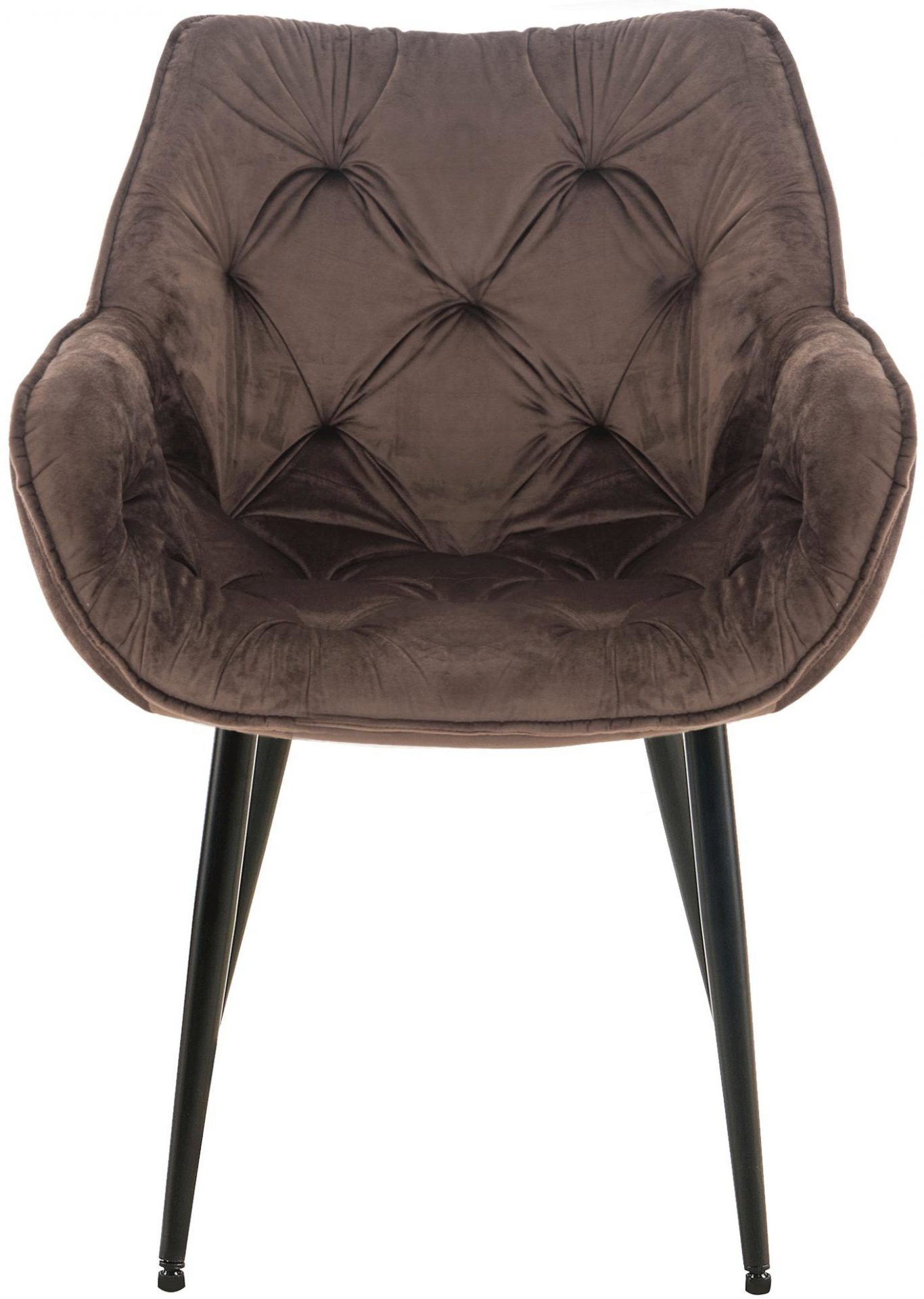 4er Set Stuhl Tanna Samt, braun