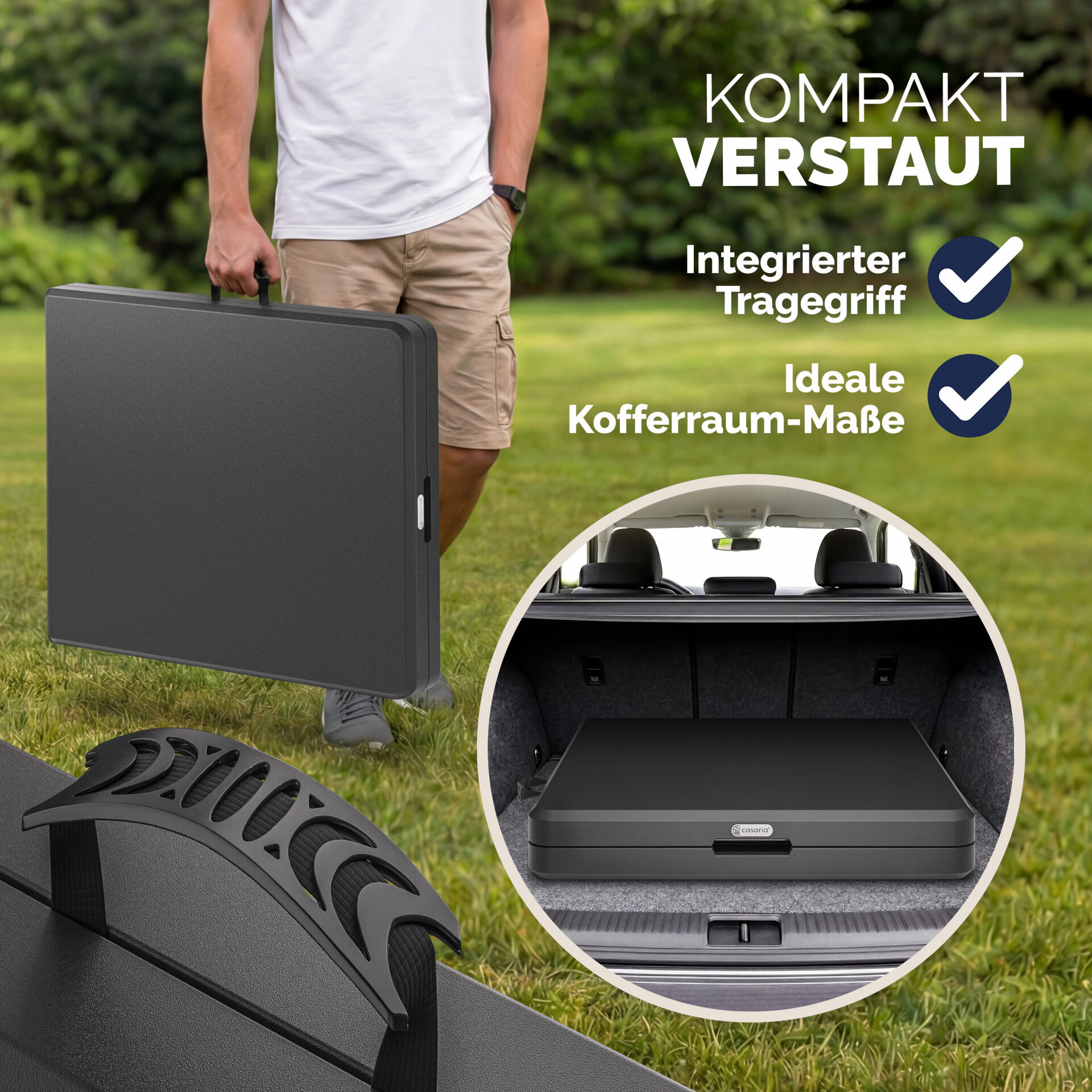 Klapptisch Anthrazit Kunststoff 183x75x73cm