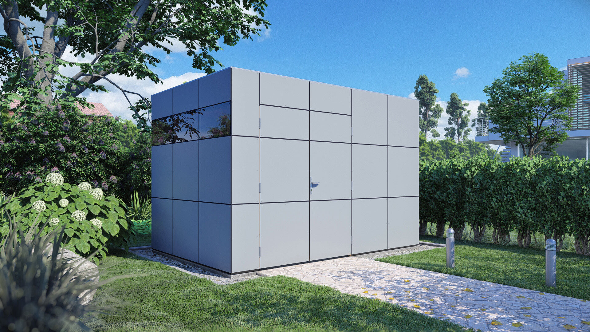 Gartenhaus HPL 2 hellgrau