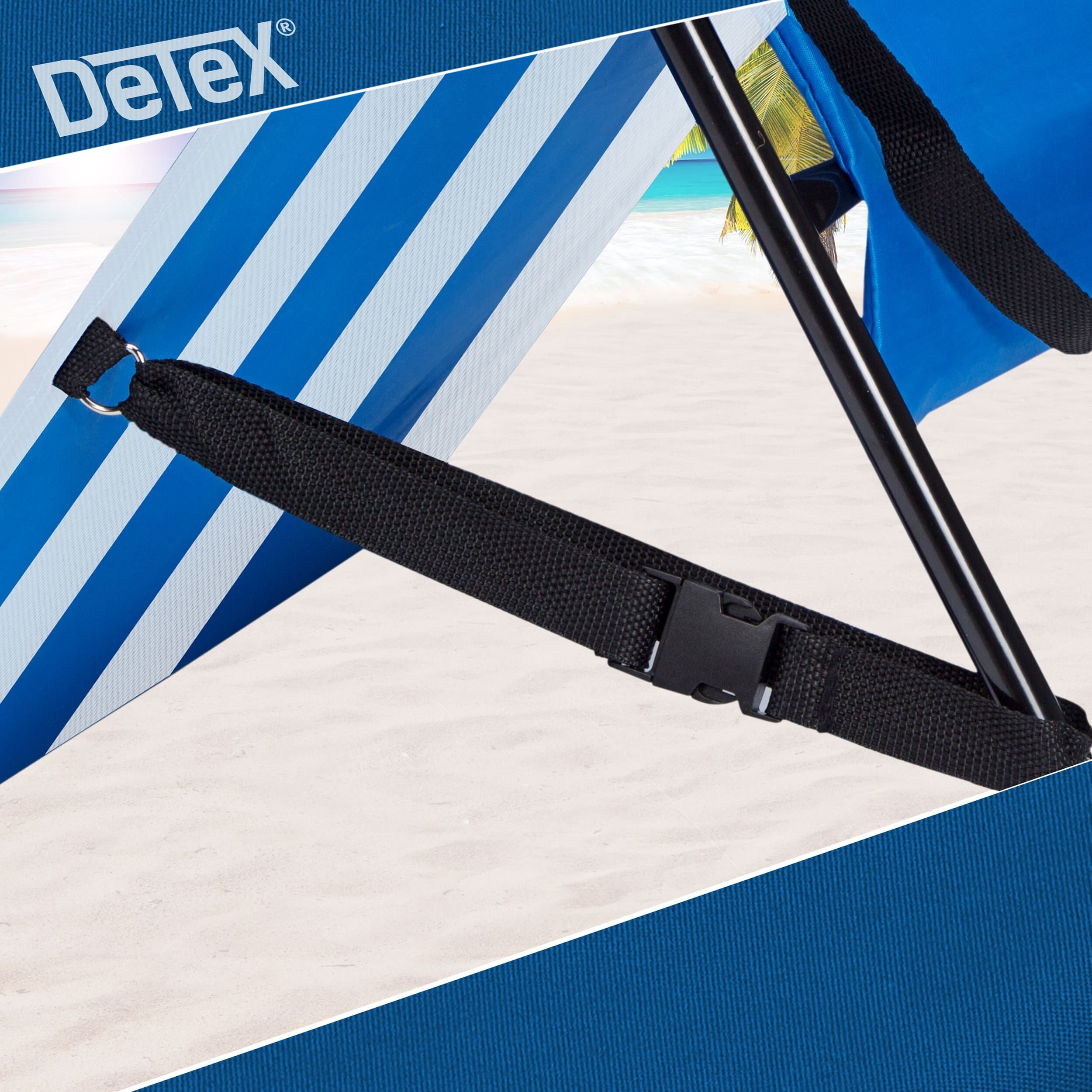 Strandmatte Blau/Weiß 158x56x46cm gepolstert