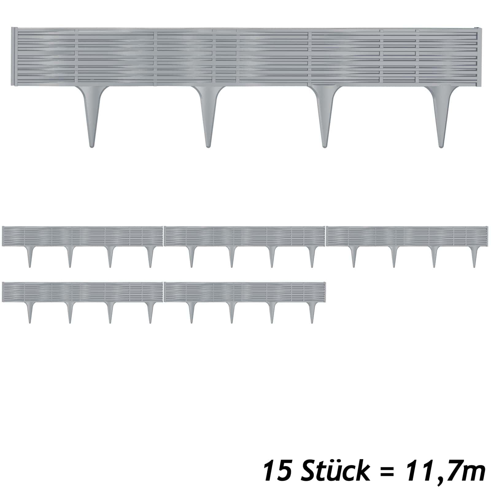 Beeteinfassung 3er-Set Grau 11,7m
