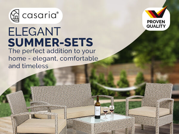 Polyrattan Garten-Sitzgruppe 4-tlg Creme
