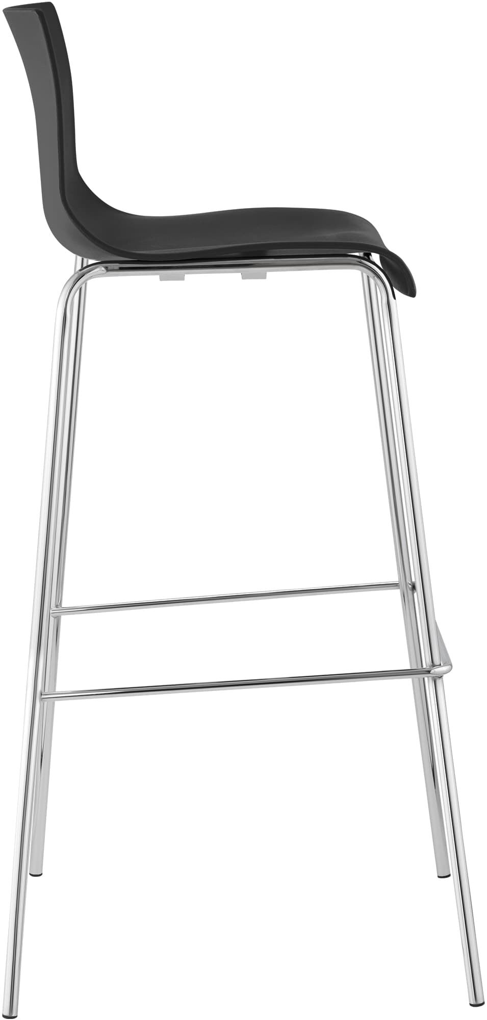 Barhocker Hoover Chrom 4-Fuß Gestell, schwarz