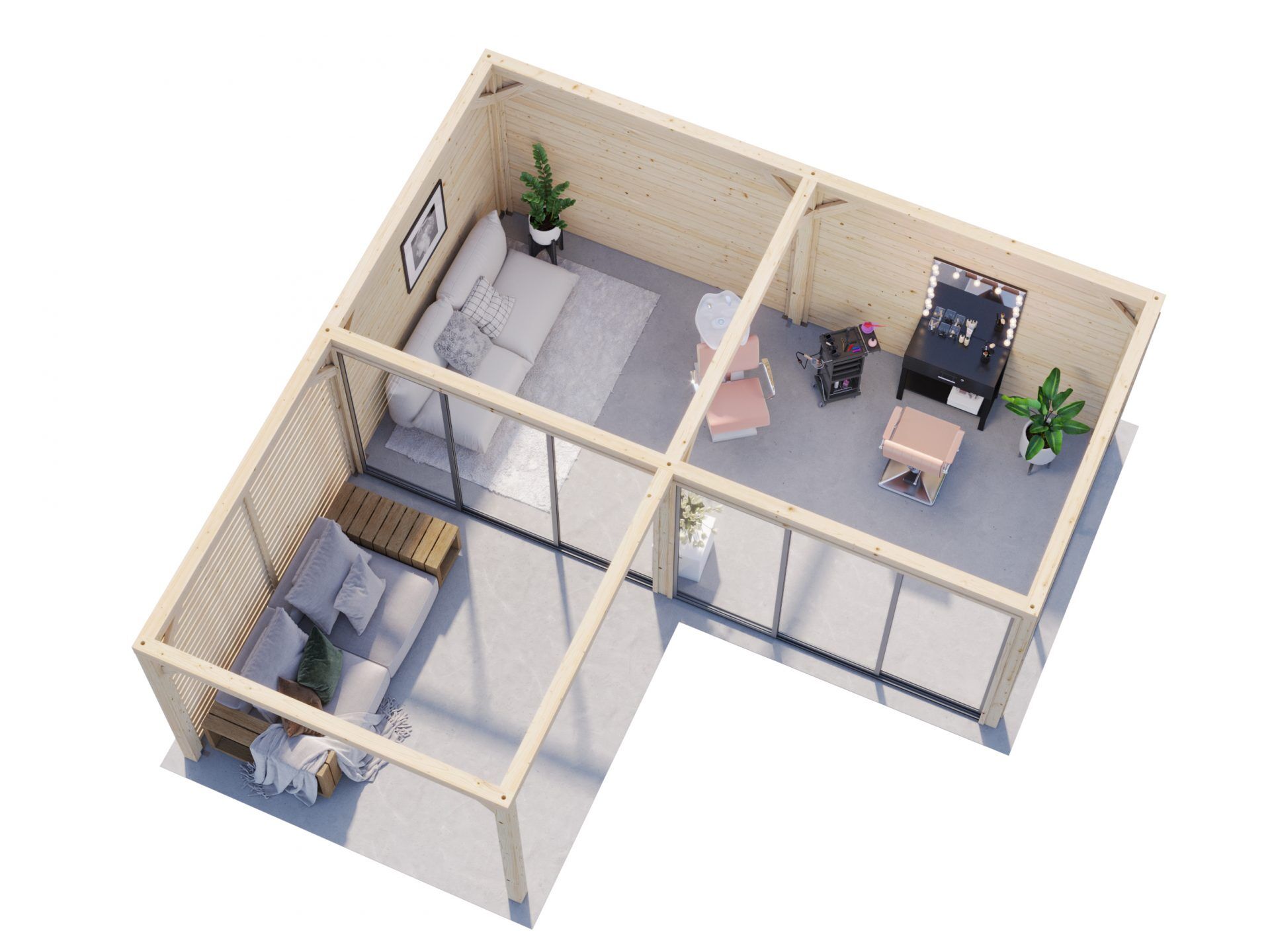 Palmako Pavillon Bianca 24,9 m² Set 514 Slide Plus