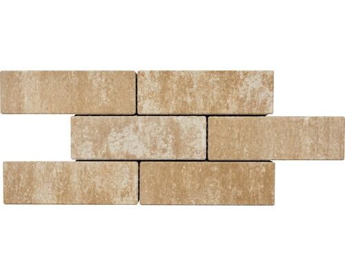 Pflasterstein Rechteckpflaster Crescendo 30x10x8 cm, Sahara-Weiß-Melange mit Microfase