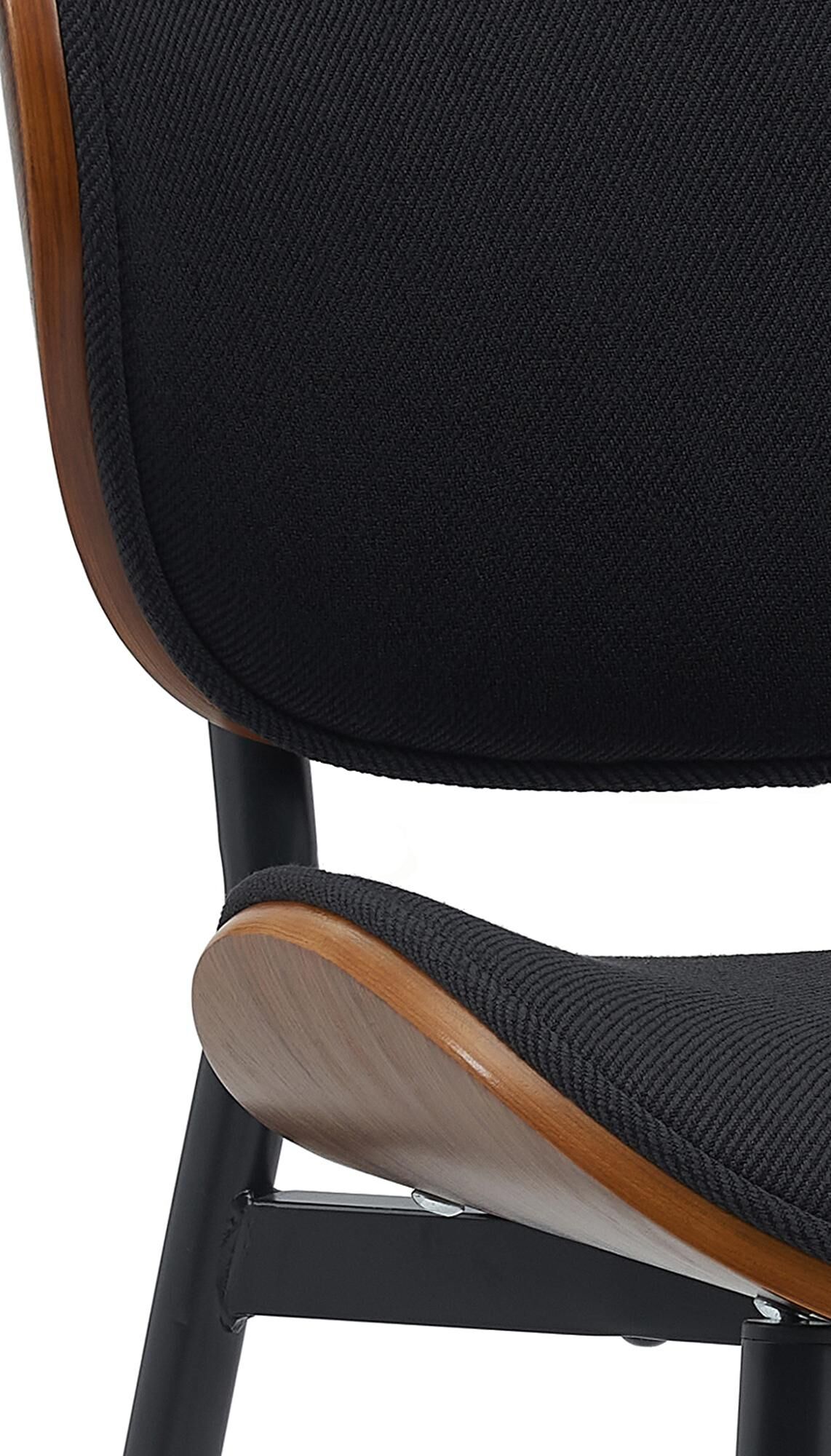 2er Set Esszimmerstuhl Enid Stoff, walnuss/schwarz