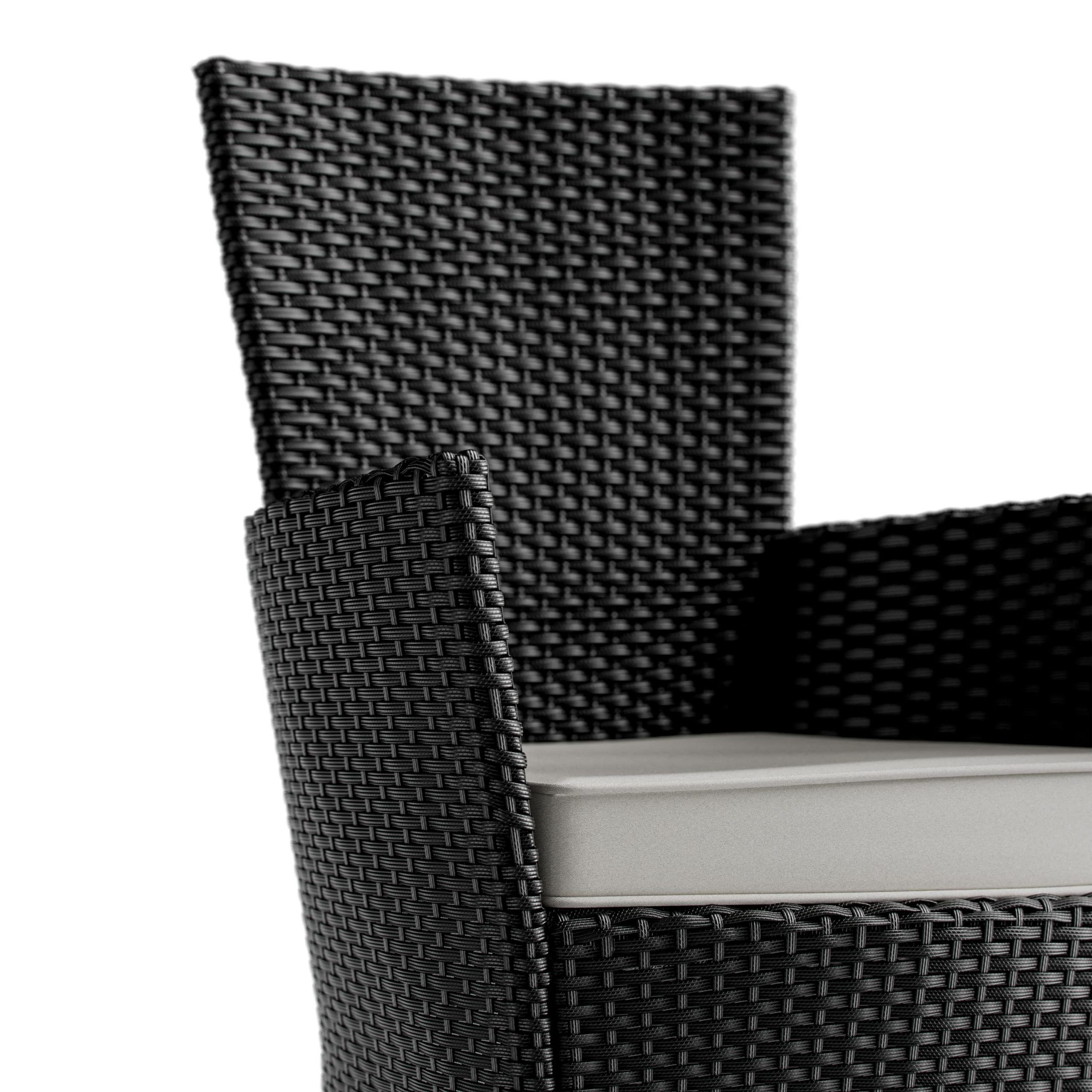 Polyrattan Garten-Sitzgruppe Korfu 5-tlg Schwarz