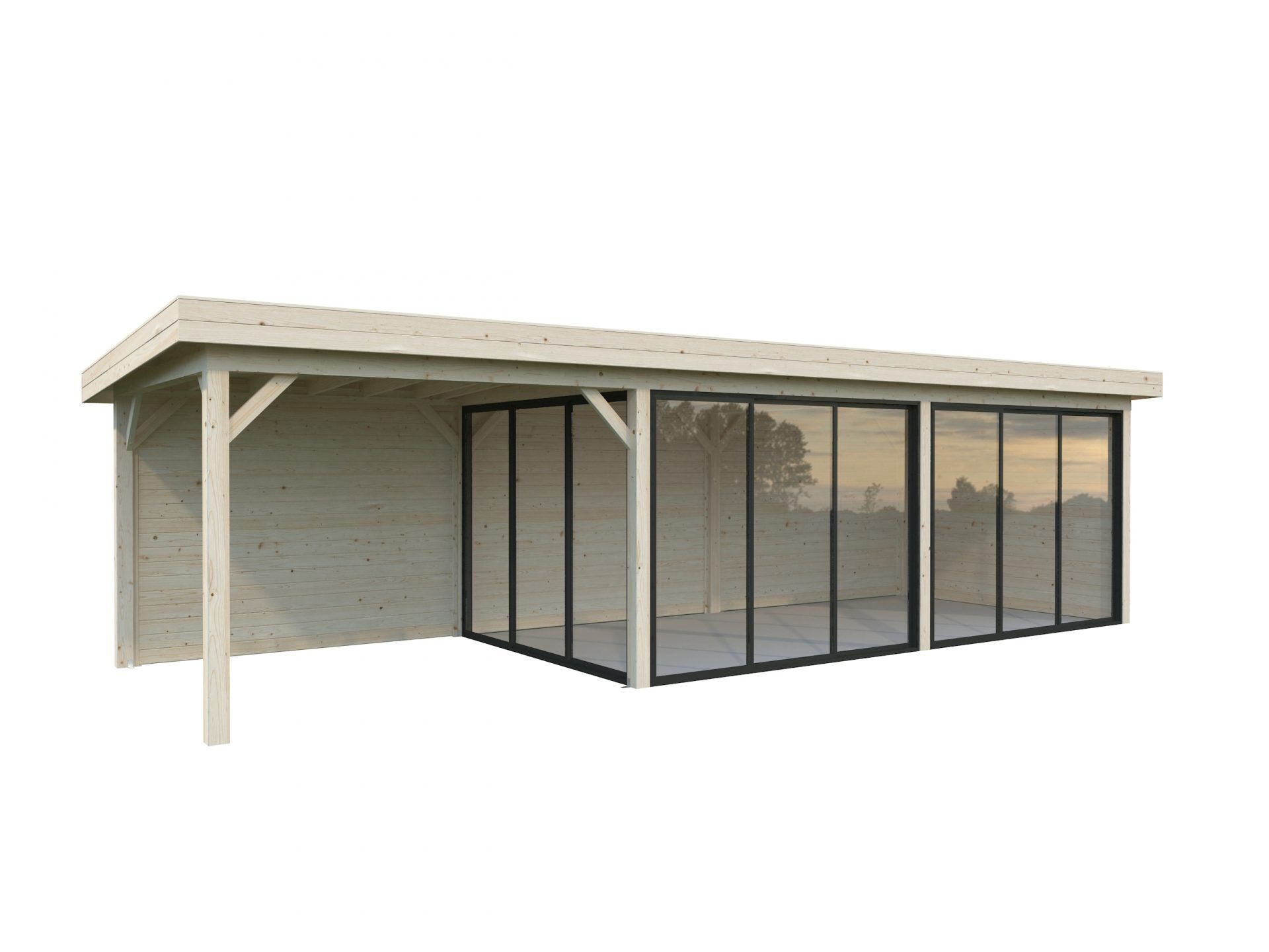 Palmako modernes Gartenhaus Lenna 24,9 m2 Set 417 Slide