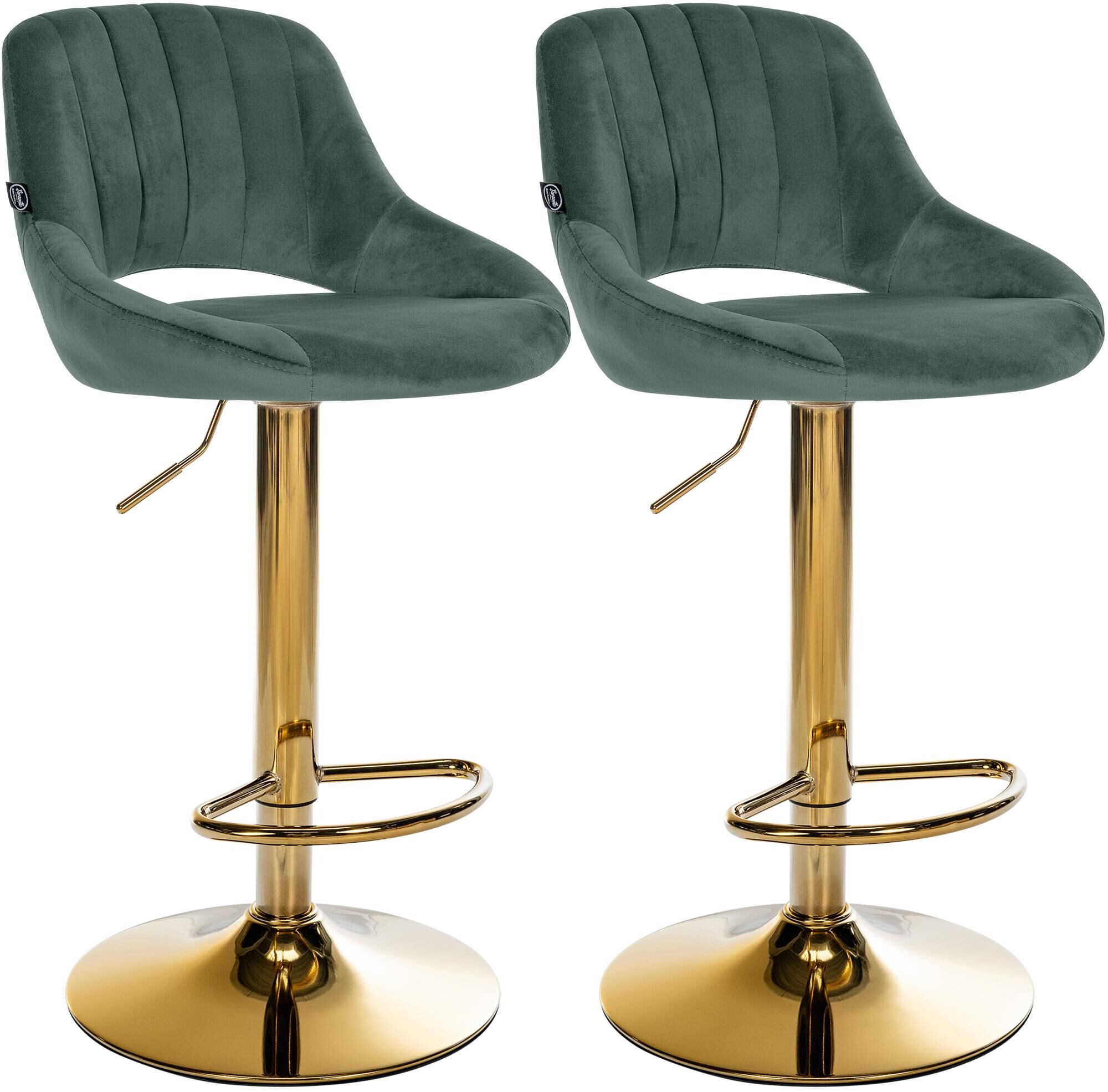 2er Set Barhocker Milet Samt G, grün