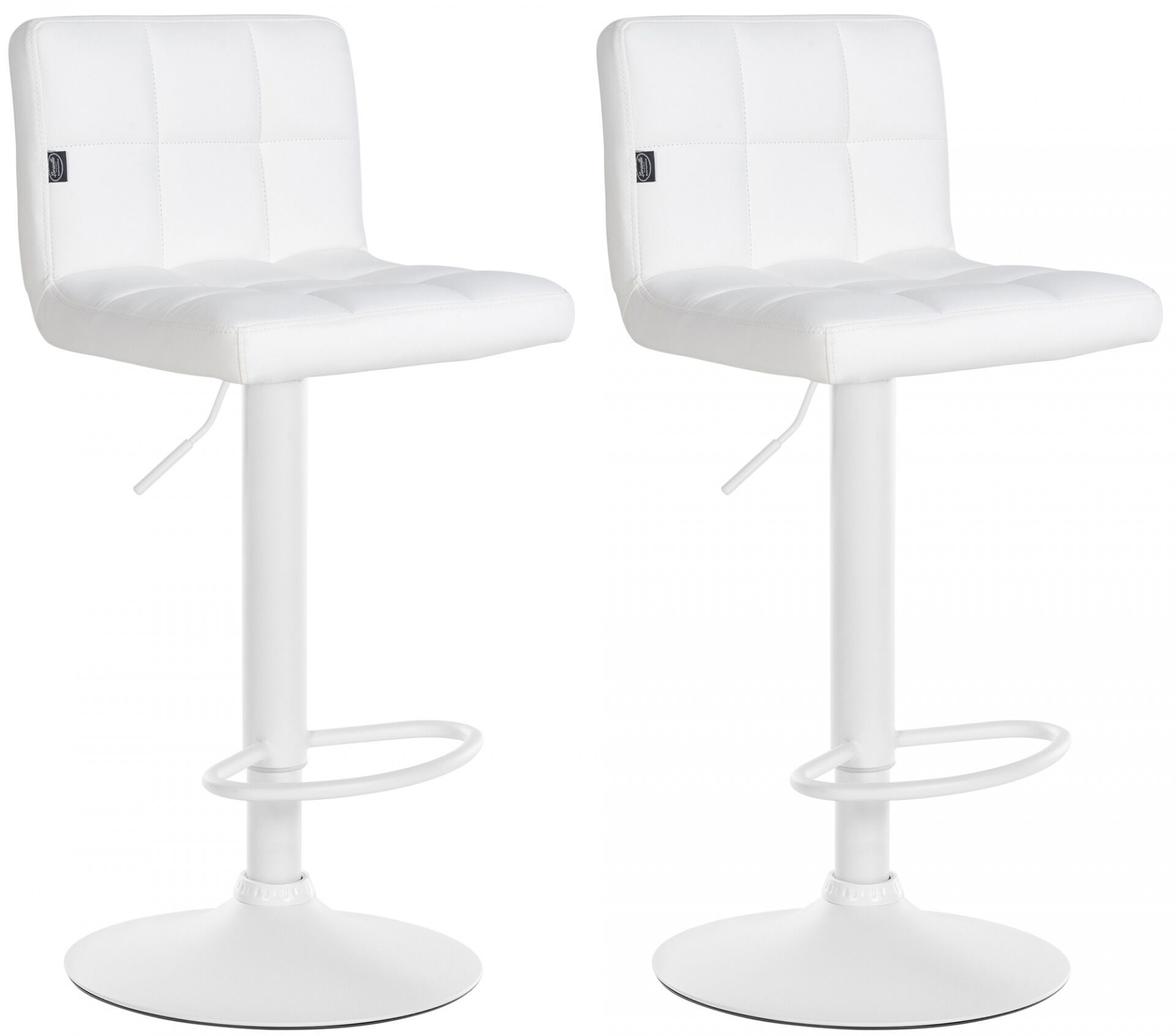2er Set Barhocker Feni Kunstleder weiß, weiß