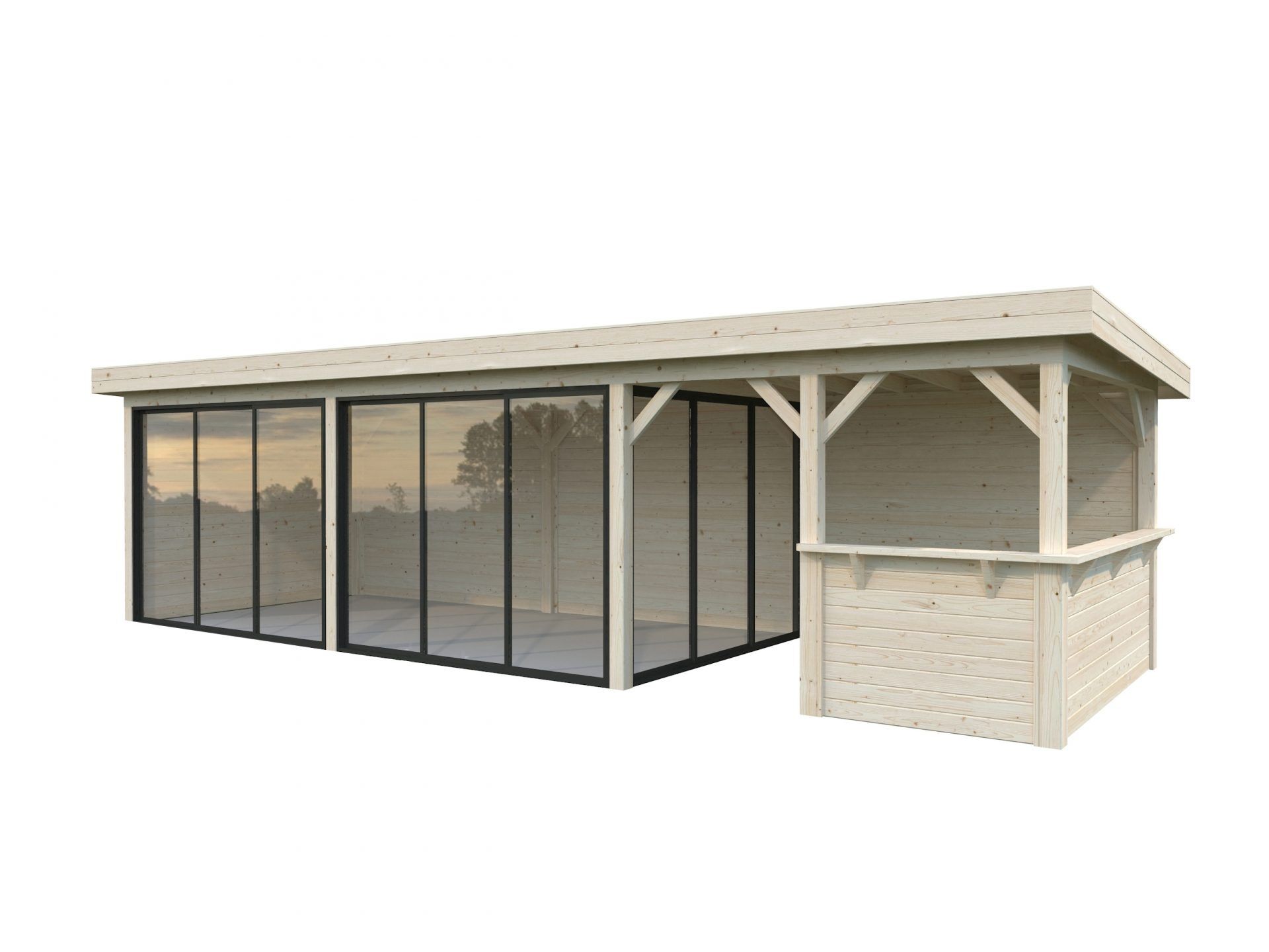 Palmako modernes Gartenhaus Lenna 24,9 m2 Set 419 Slide