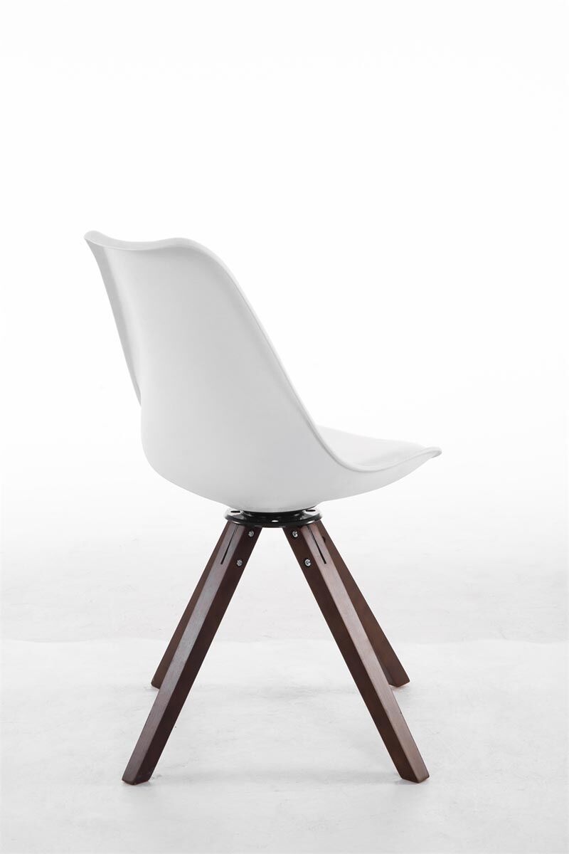 Besucherstuhl Troyes Drehbar Walnuss Square, weiß