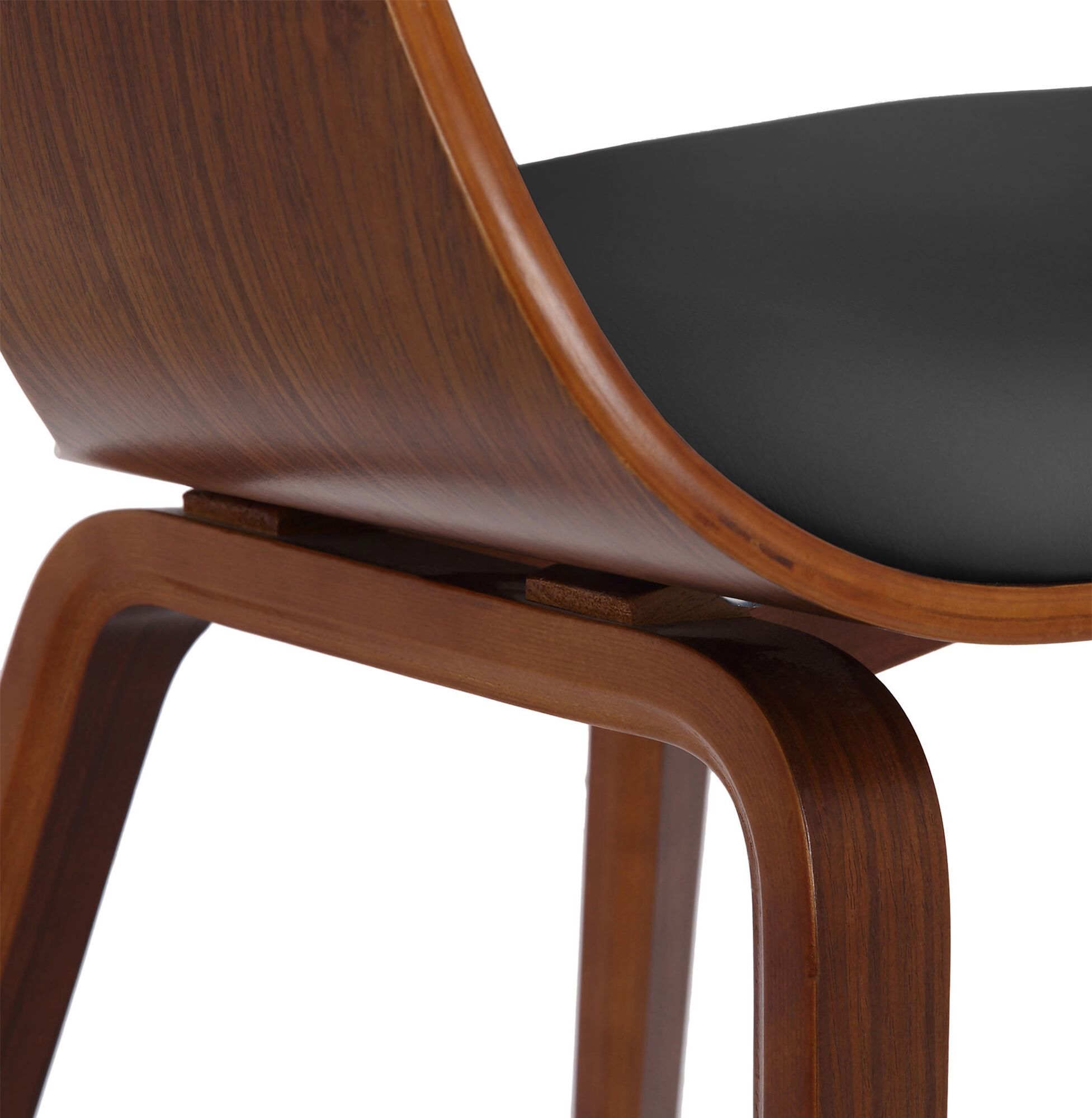 2er Set Stühle Kingston Kunstleder, walnuss/schwarz