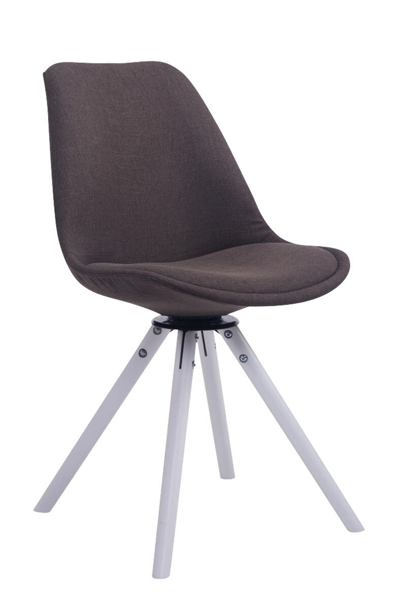 Besucherstuhl Troyes Drehbar Weiß Stoff Rund, dunkelgrau