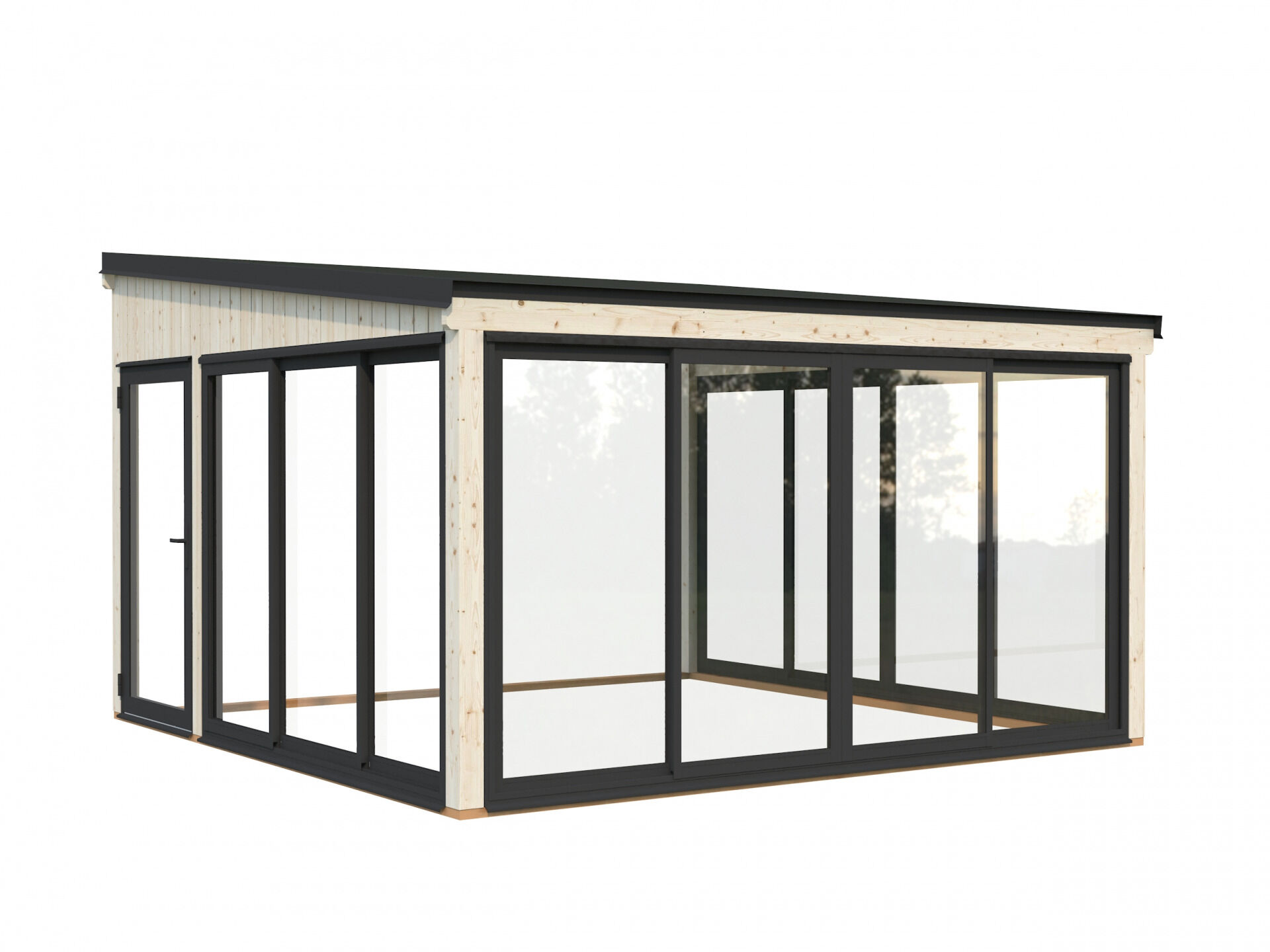 Palmako Gartenzimmer Glashaus Lumi 16,6 m² Slide Plus