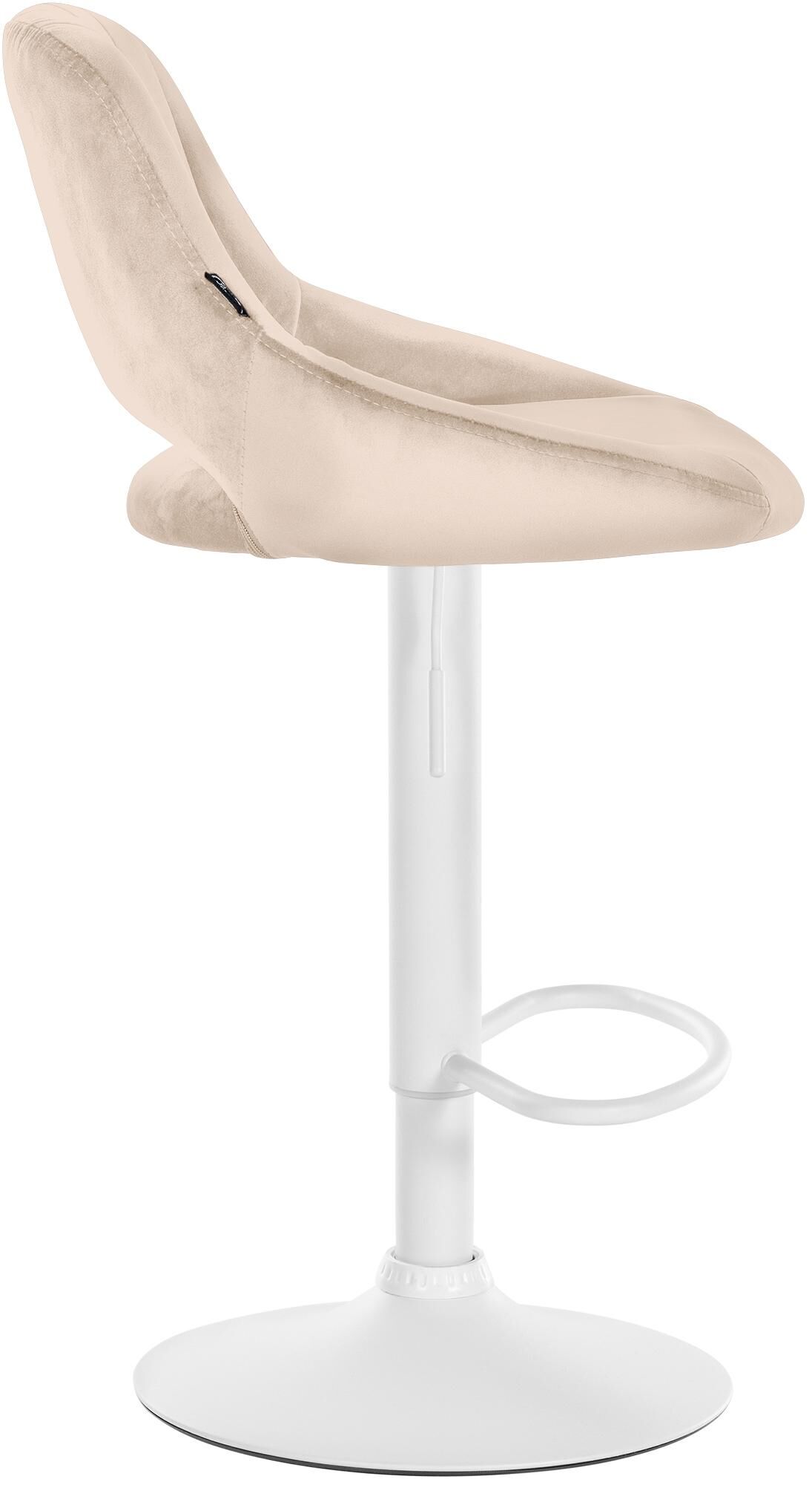 Barhocker Milet Samt weiß, creme