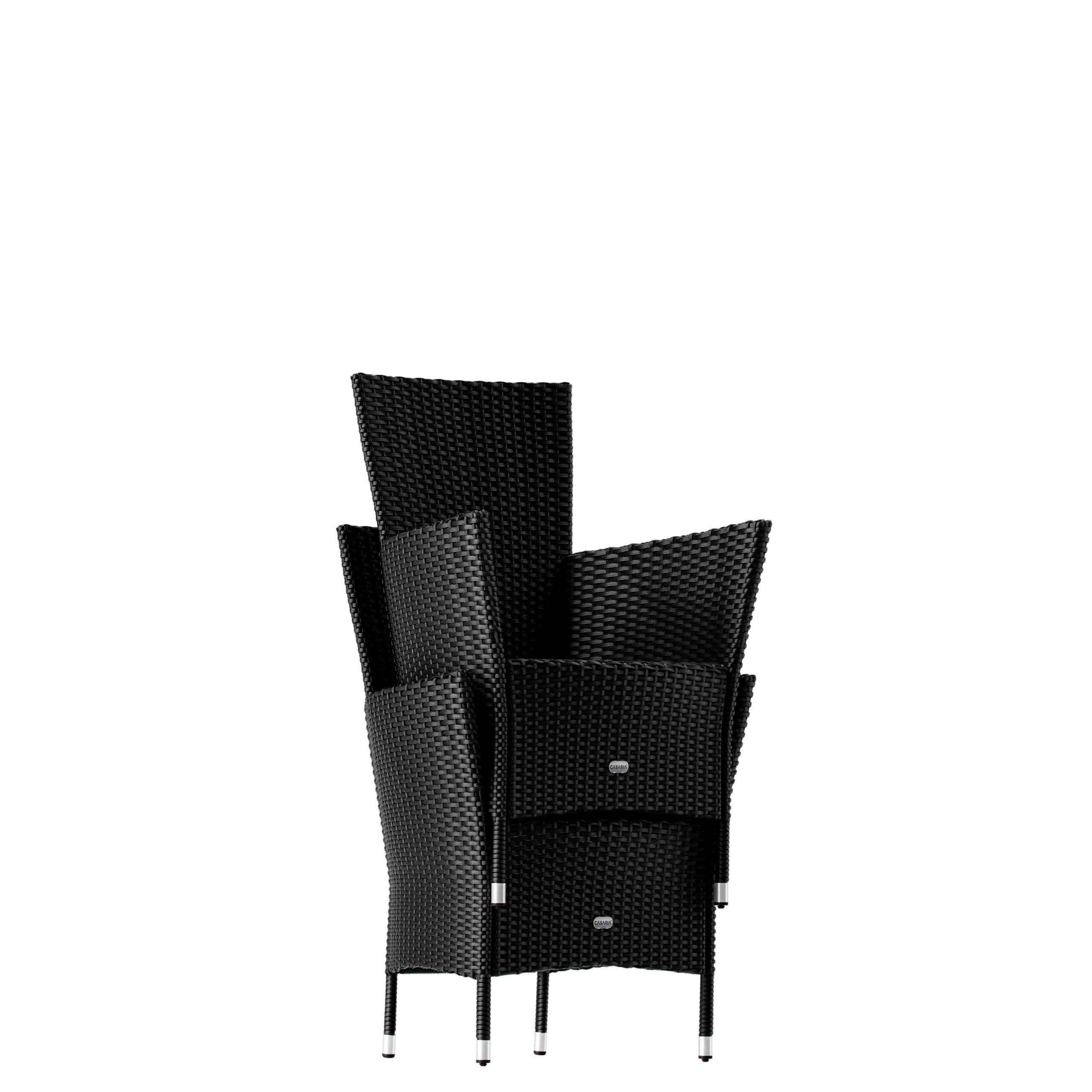 Polyrattan Garten-Sitzgruppe Korfu 5-tlg Schwarz