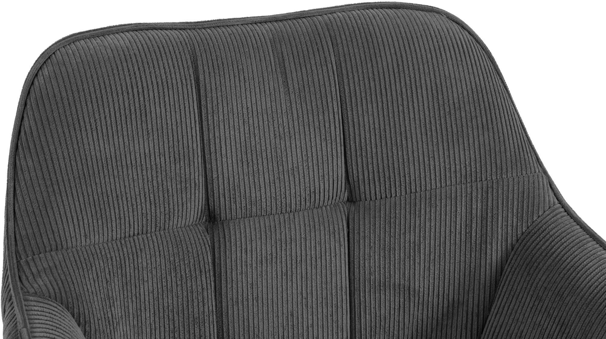 Esszimmerstuhl Vienna Cord schwarz, dunkelgrau
