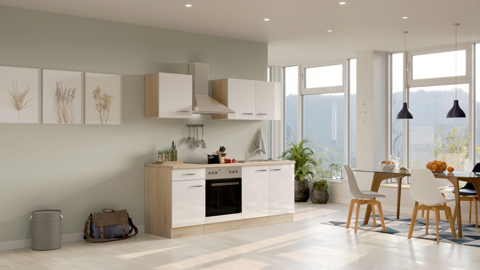 Küchenzeile Valero 210 cm mit E-Geräten