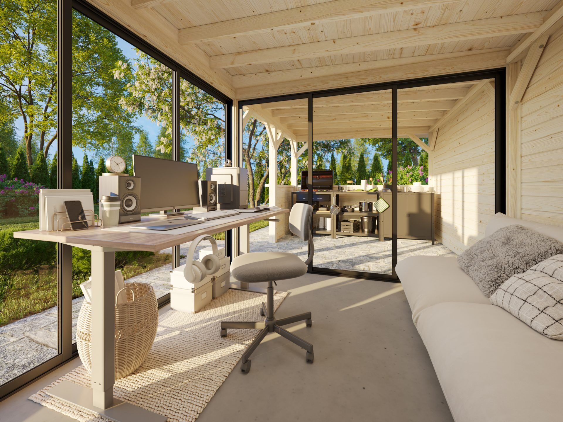 Palmako modernes Gartenhaus Lenna 16,6 m2 Set 407 Slide