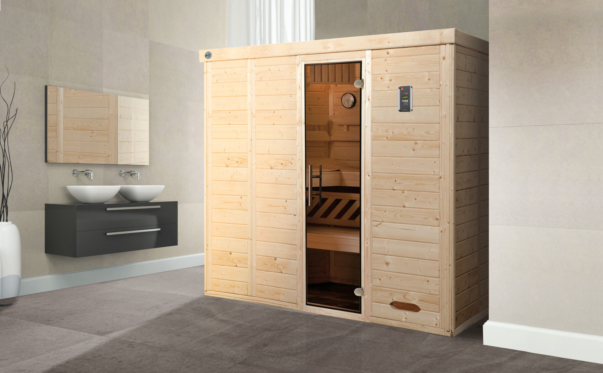 weka Design-Sauna KEMI 3, ohne Ofen, ohne Beleuchtung
