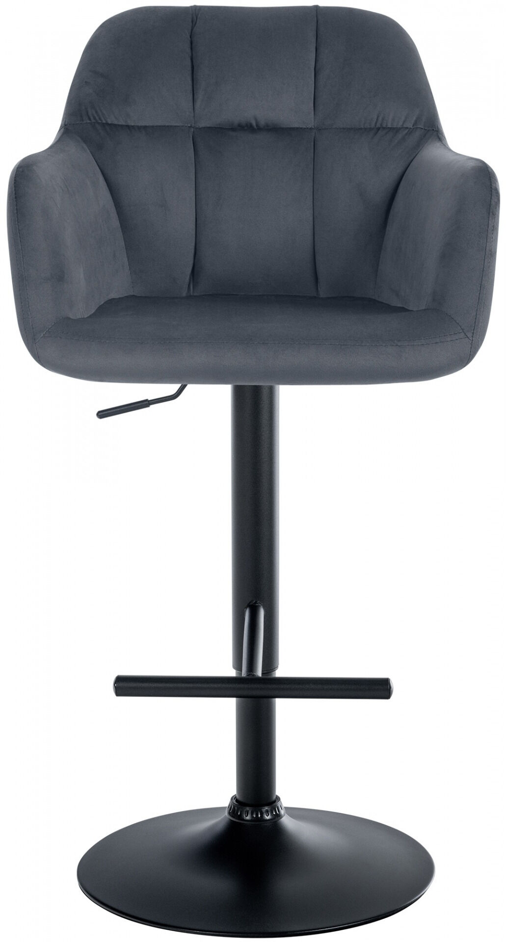 Barhocker Natoma Samt schwarz, dunkelgrau